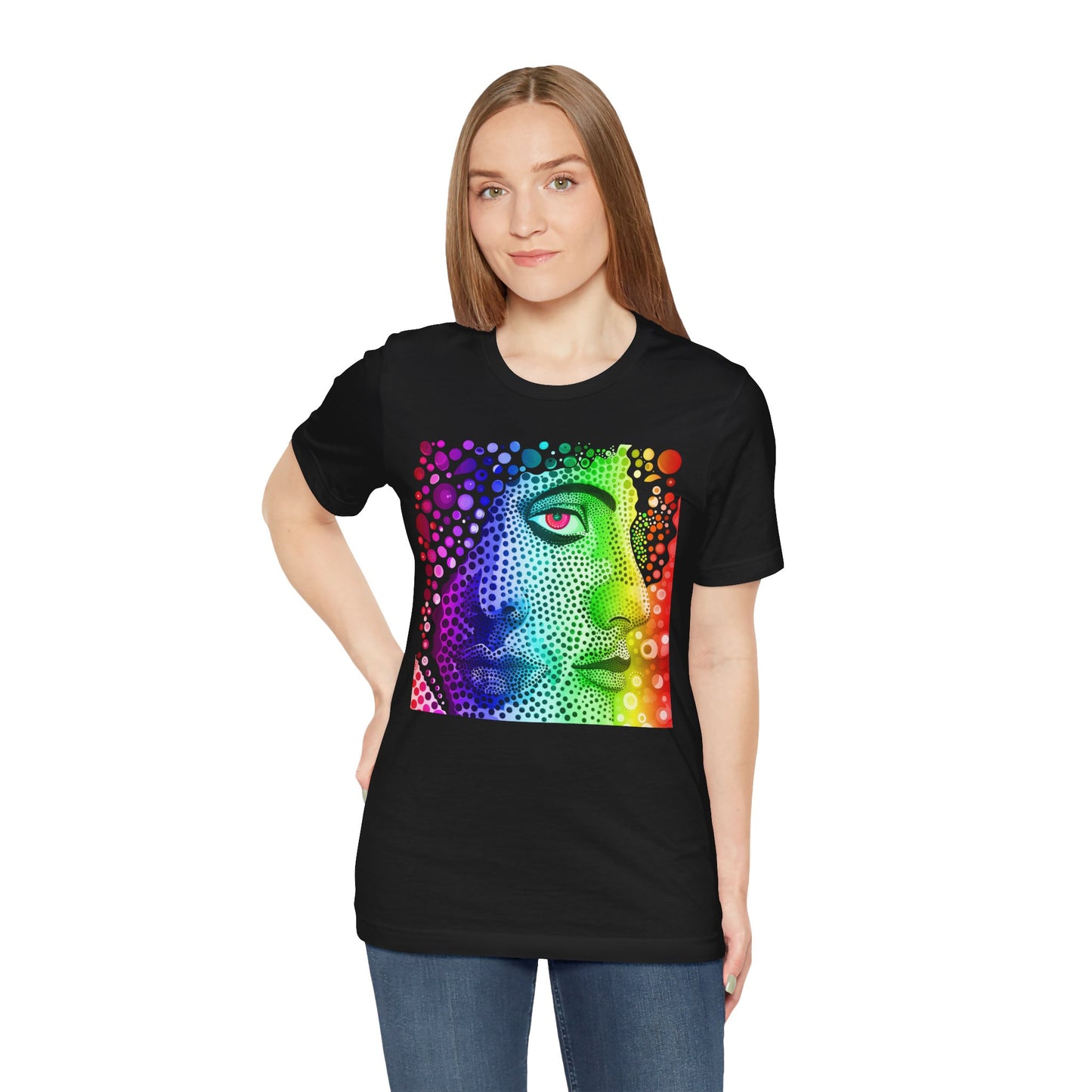 Two faced rainbow Unisex Jersey Short Sleeve Tee