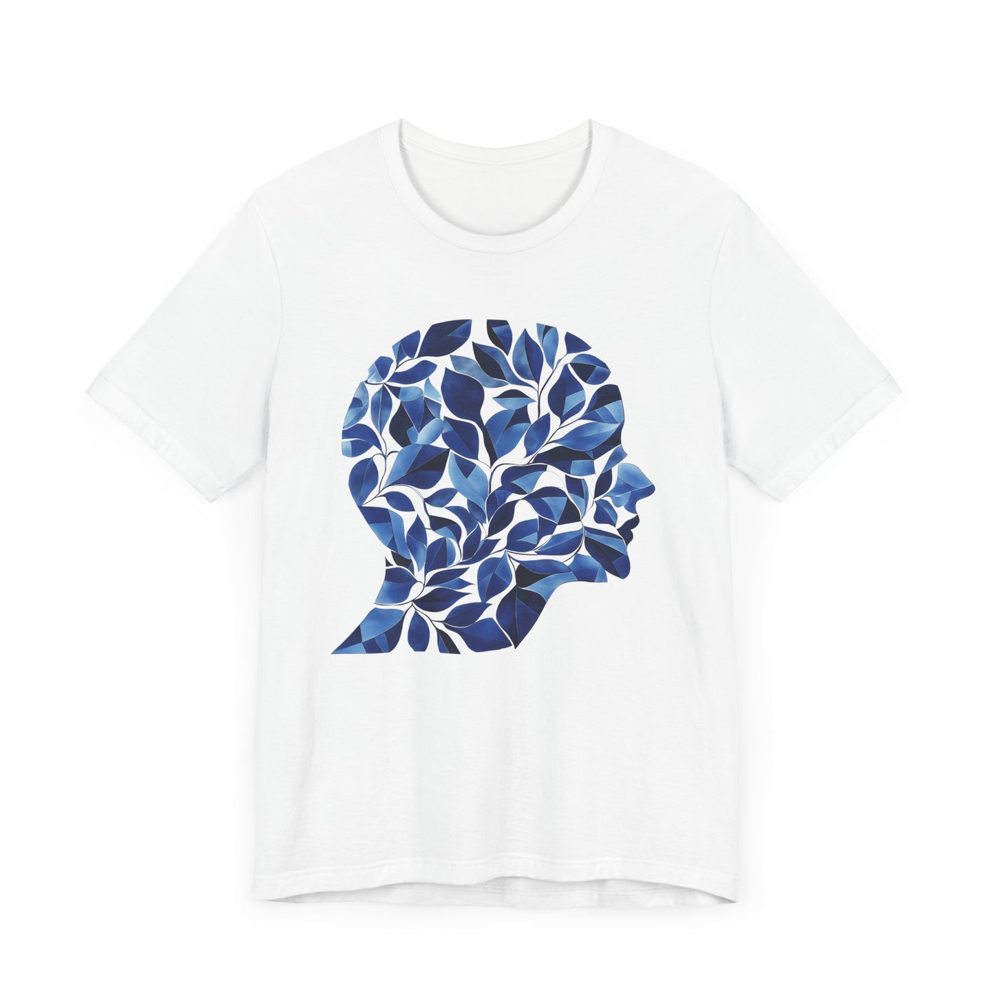 Blue Leaves Silhouette Unisex Tee - Nature Inspired Design