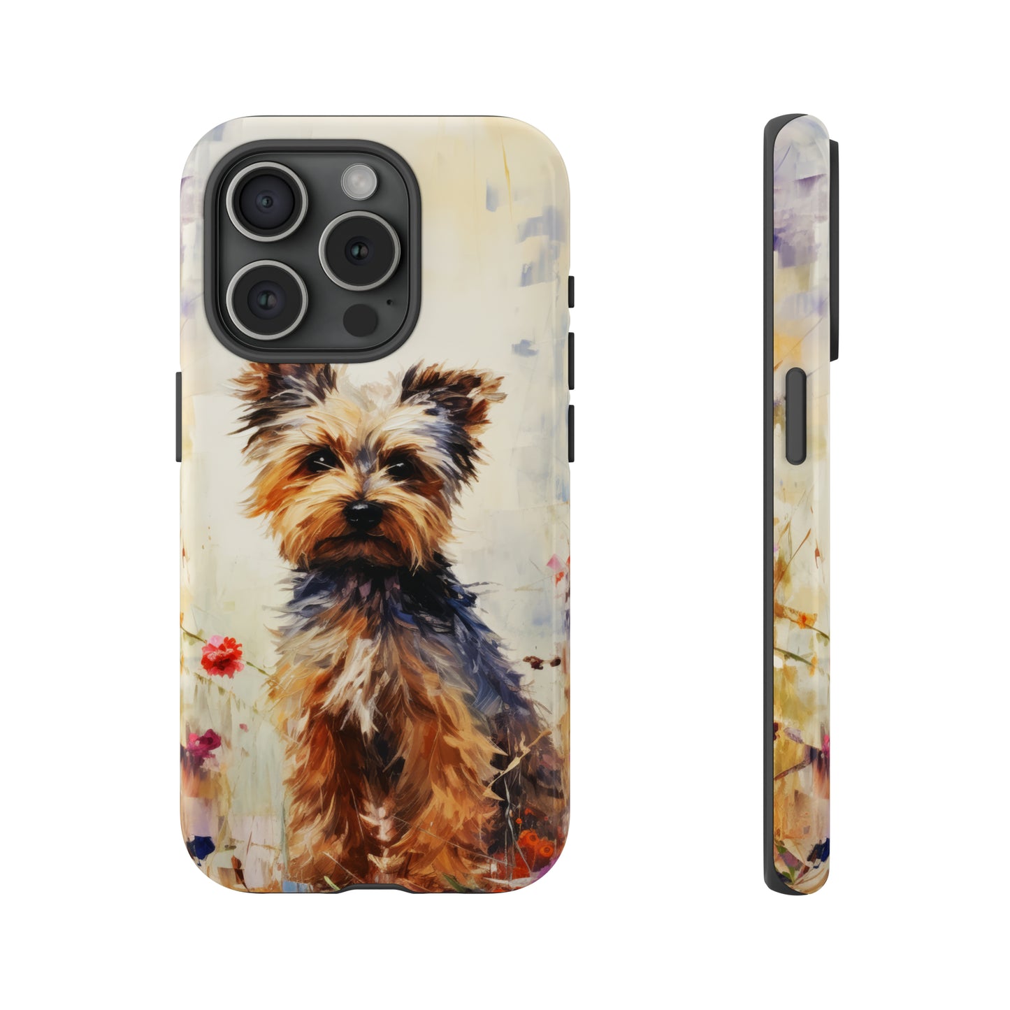 Yorkie in flowers Tough Cases