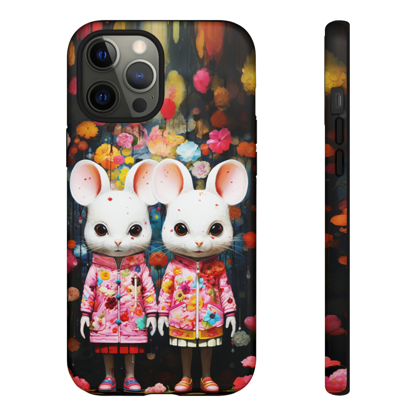Two mice and flowers Tough Cases