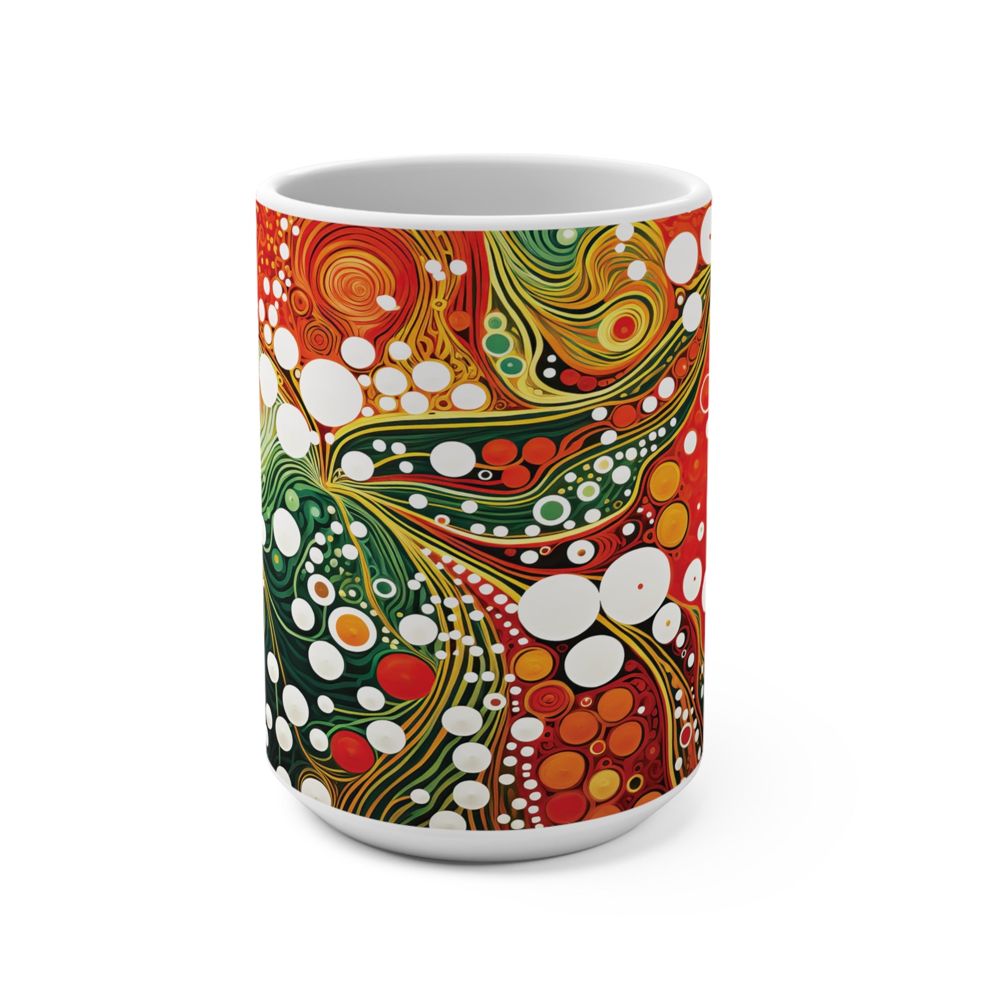 Abstract in Red & Green Mug 15oz