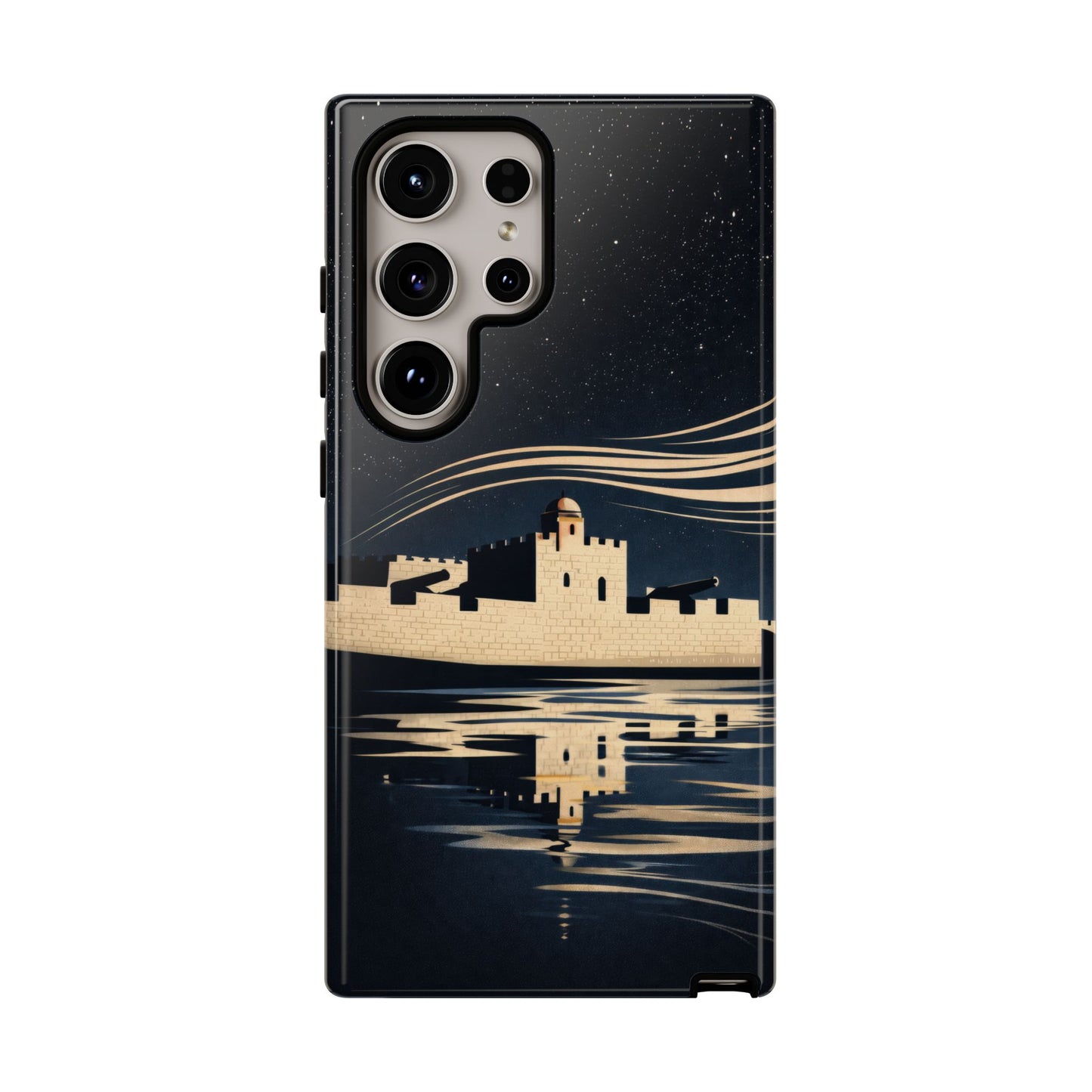 Essaouira Morocco Reflection Tough Phone Case — Night Sky in Essaouira Waterproof Design