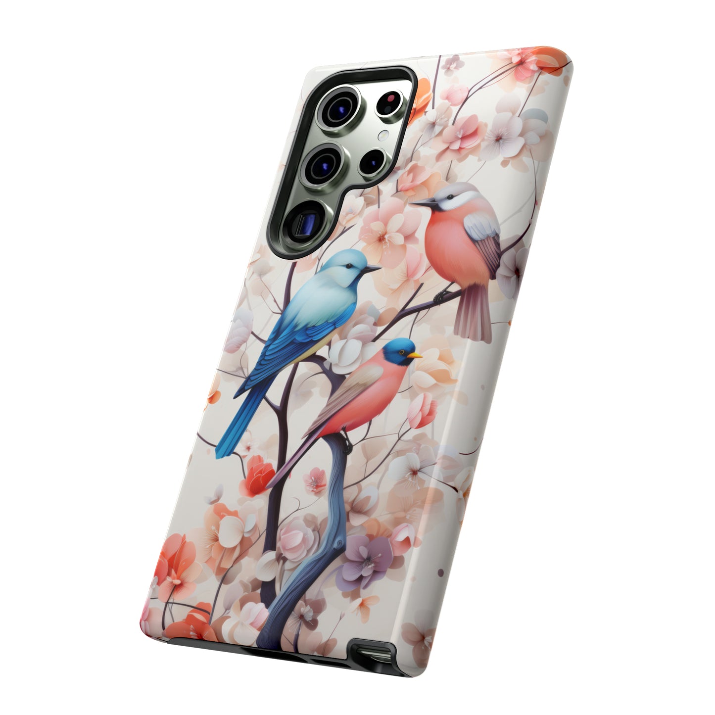 Three birds on a branch water color Tough Cases