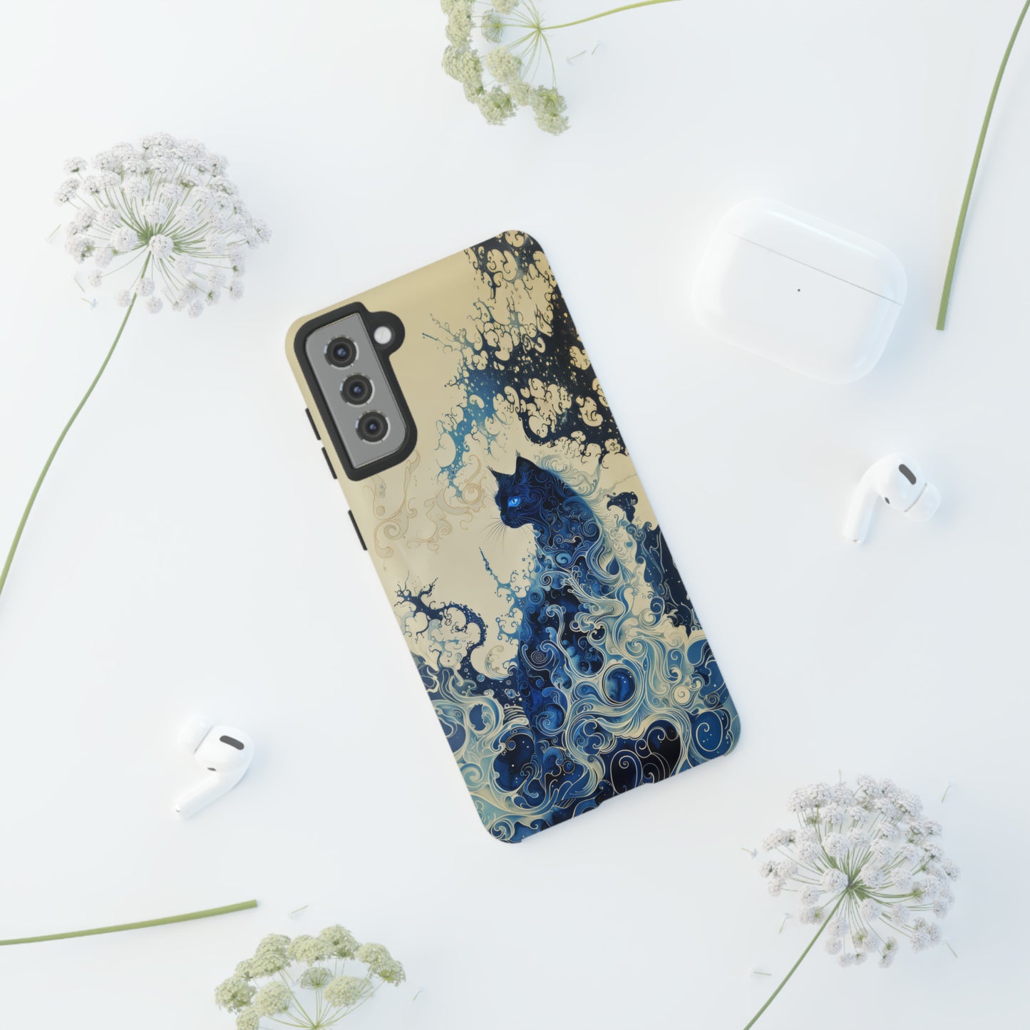 Black cat in smokeTough Cases