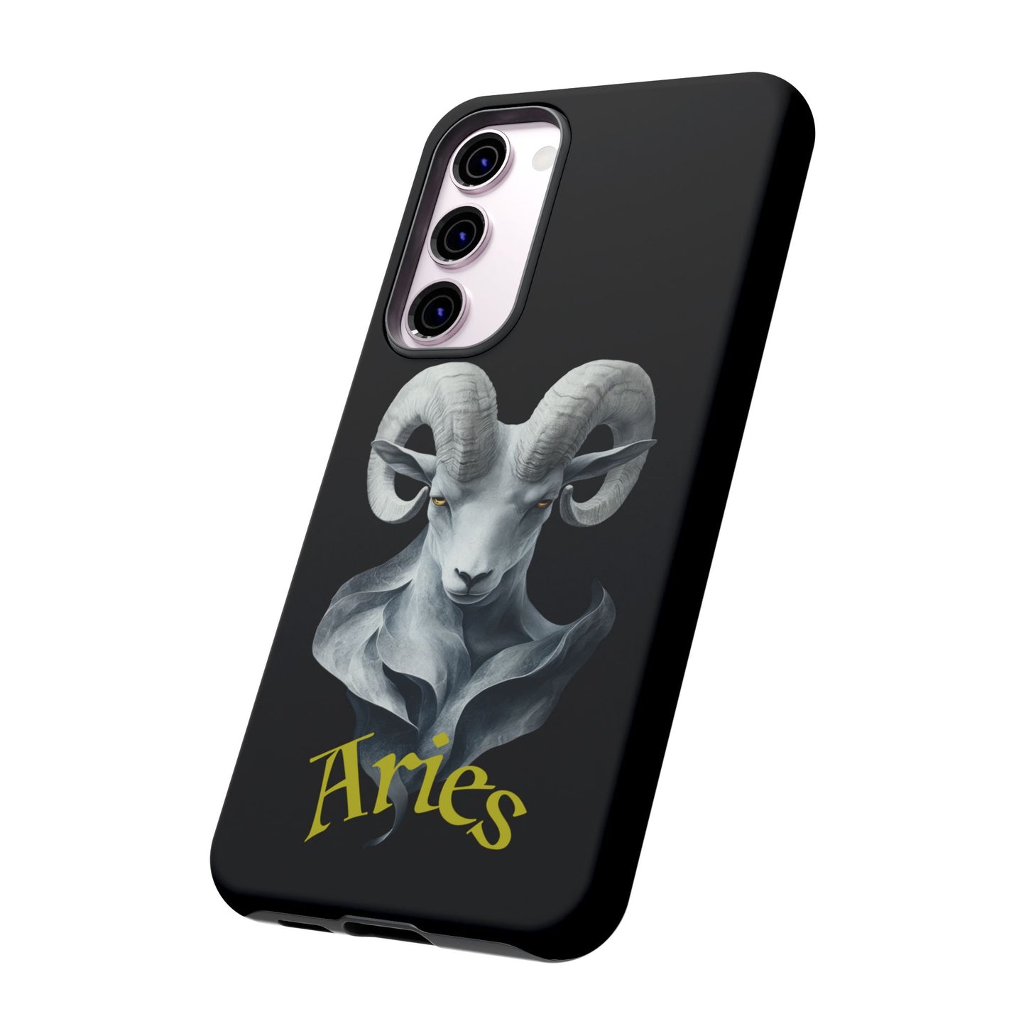 Aries Tough Phone Cases, Artistic Zodiac Phone Cases, premium-quality cases for iPhone, Samsung Galaxy, and Google Pixel devices