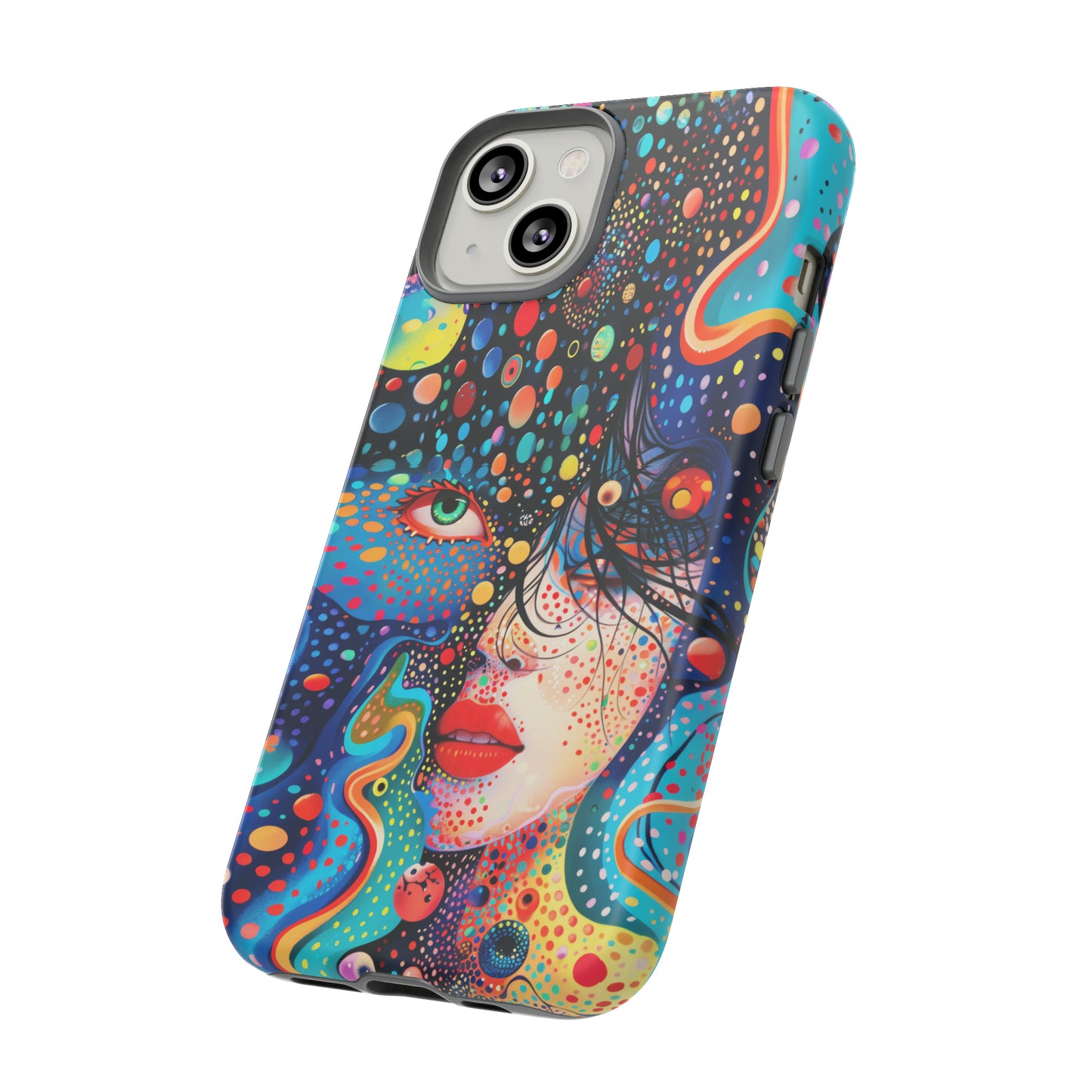Phone Case, dream in color, Artistic design, Tough Case, Colorful whimsical flower design, iPhone 15, 14, 13, 12, 11, Samsung, Pixel
