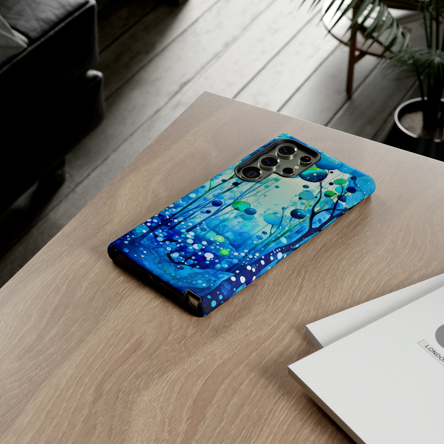 Blue fantasy forest Tough Cases