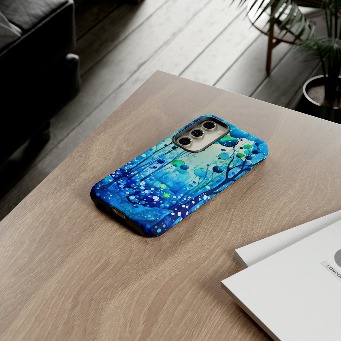 Blue fantasy forest Tough Cases
