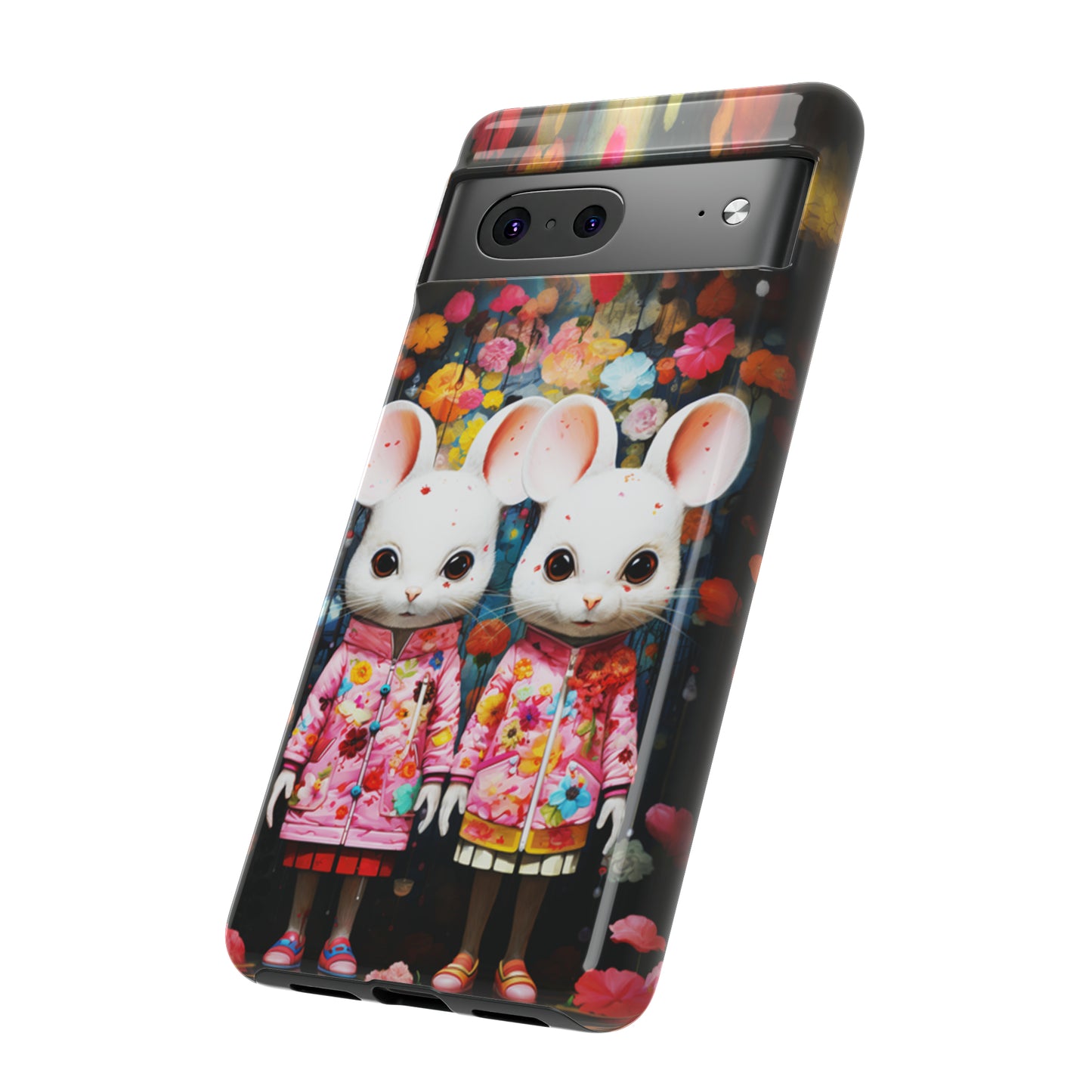 Two mice and flowers Tough Cases