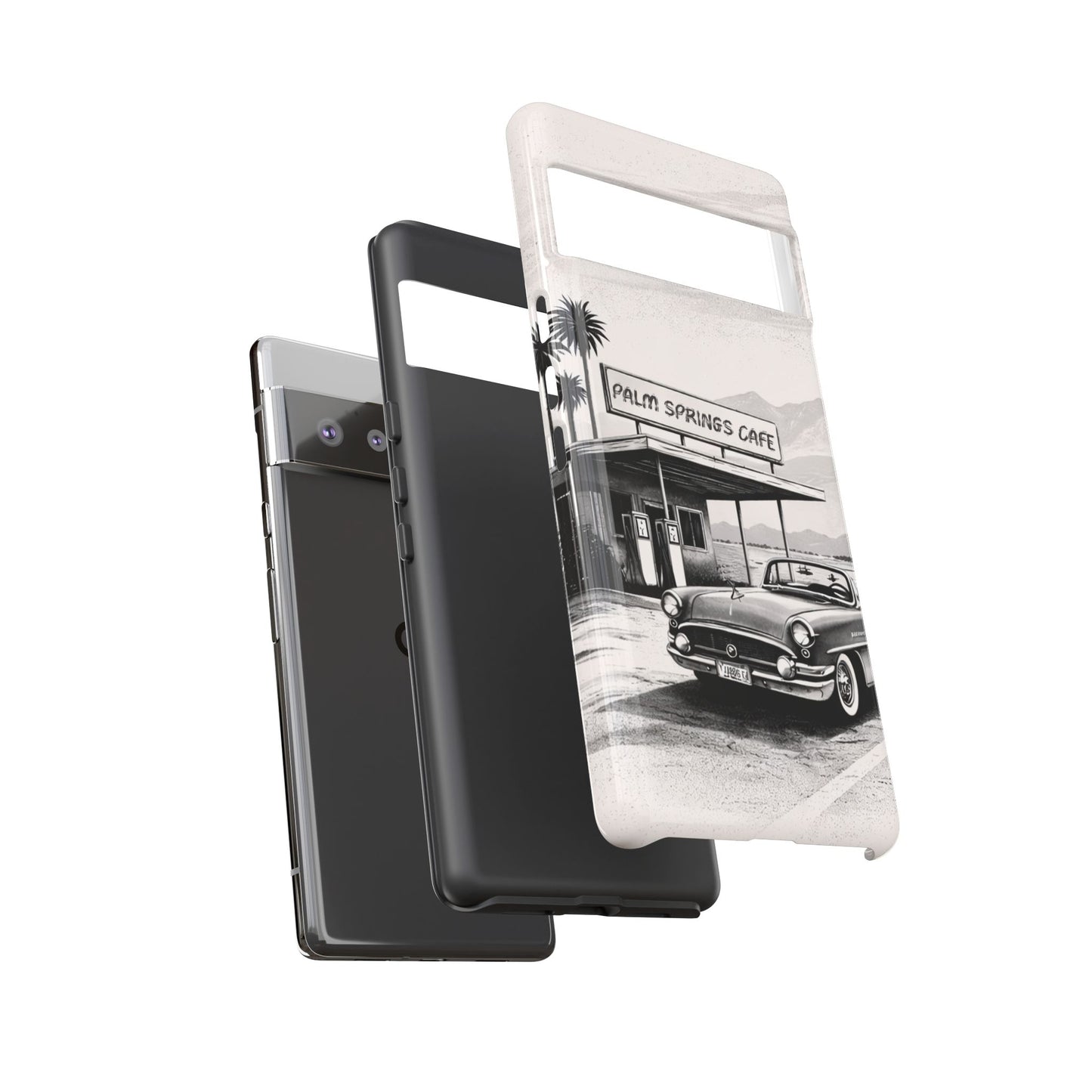 Vintage Palm Springs Cafe Phone Case – Retro Convertible Roadtrip Design