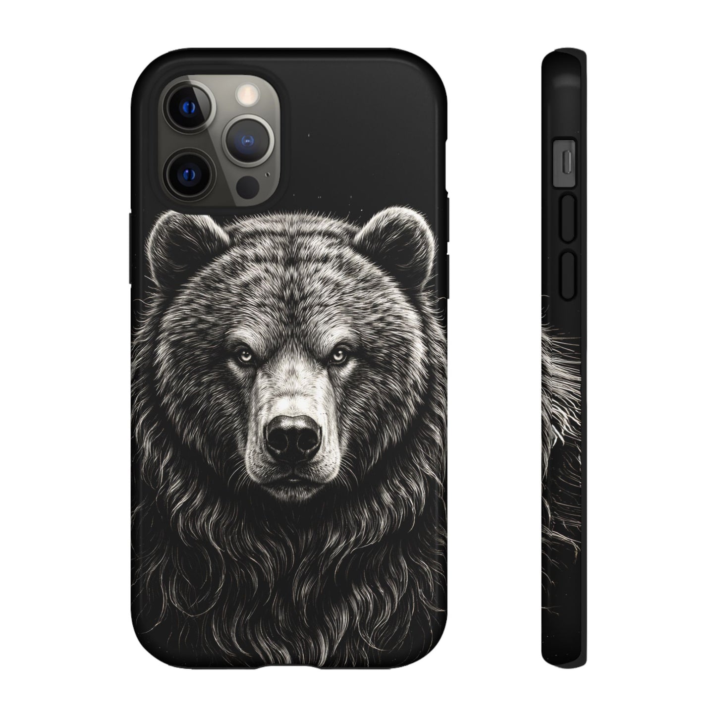 Sketch of a Bear Face Tough Phone Case – Rugged Wild Bear Phone Cover