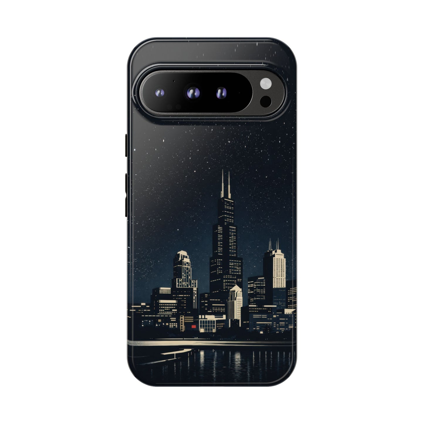 Chicago City Skyline Tough Phone Case – Nighttime Chicago Skyscraper Design