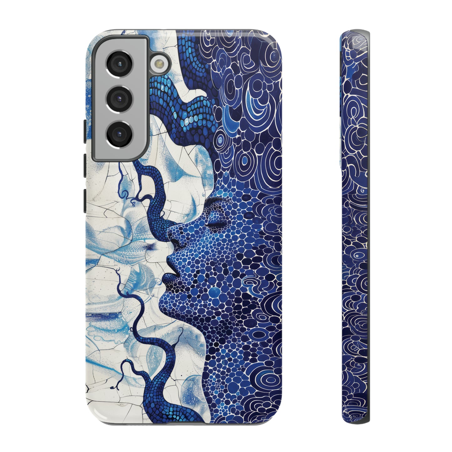 Phone Case, blue woman Artistic design, Tough Case, Colorful whimsical fantasy design, iPhone 15, 14, 13, 12, 11, Samsung, Pixel