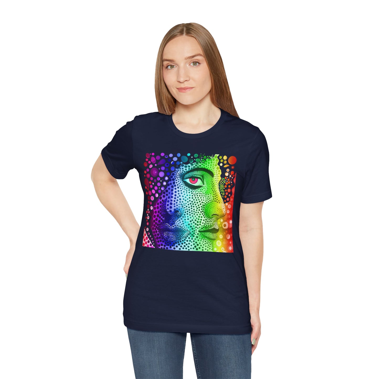 Two faced rainbow Unisex Jersey Short Sleeve Tee