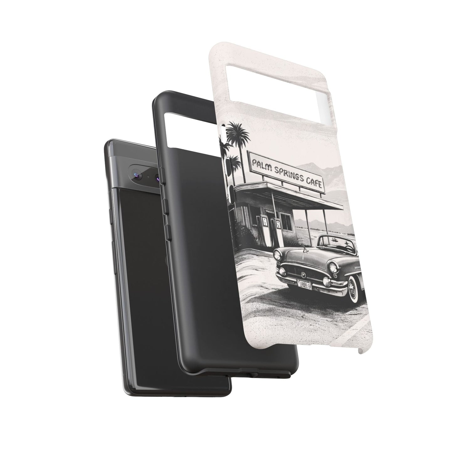 Vintage Palm Springs Cafe Phone Case – Retro Convertible Roadtrip Design