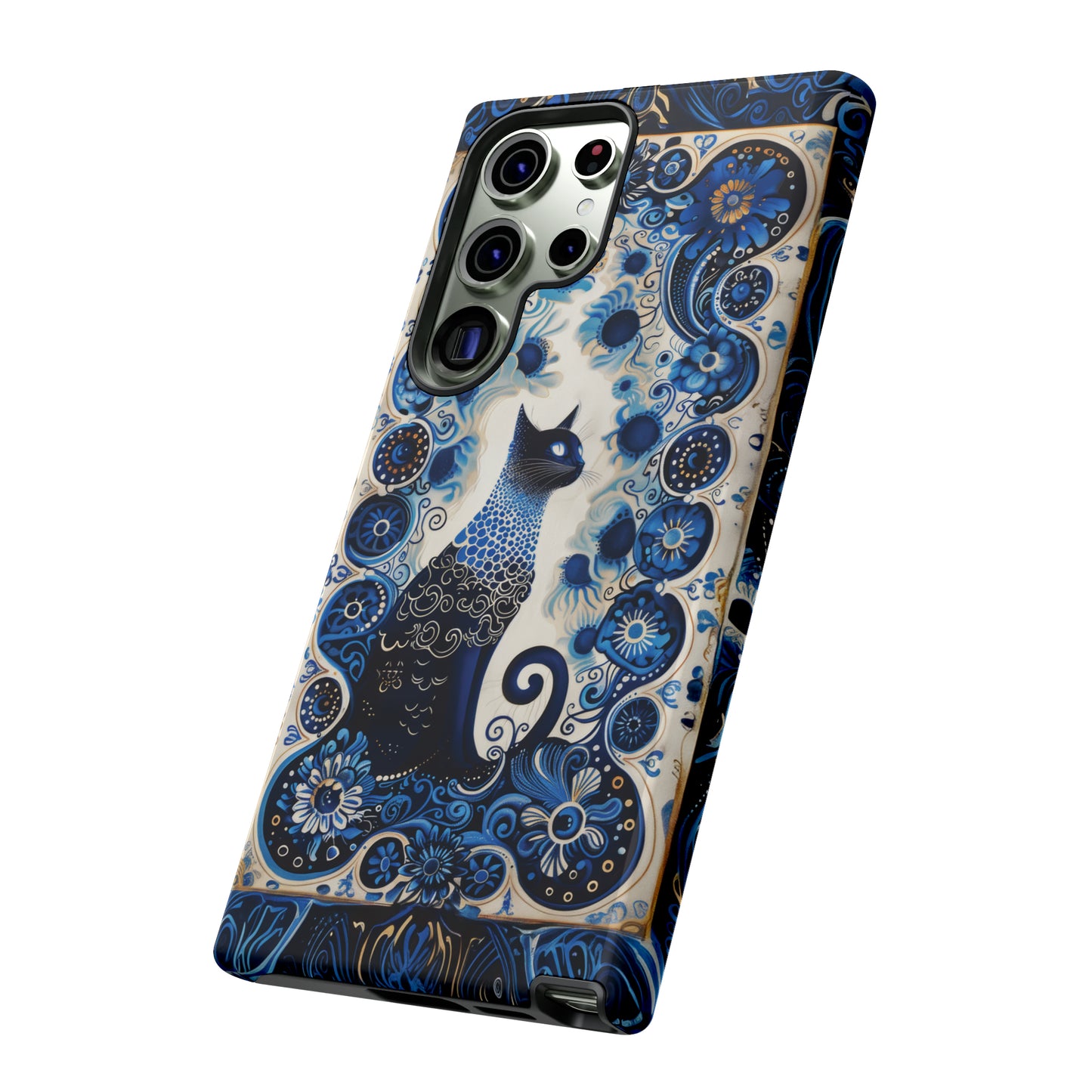 Black cat in frame Tough Cases