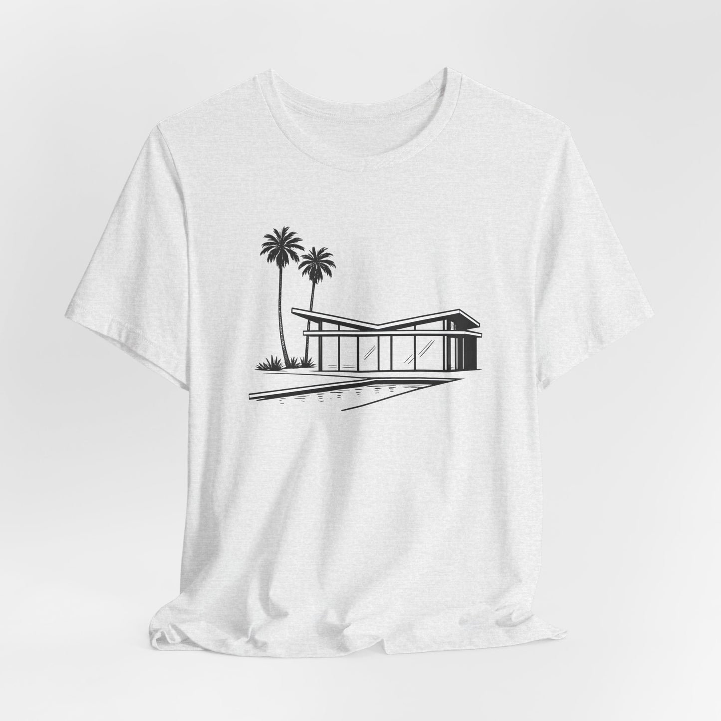 Mid-Century Modern House Tee Mid Century Icons series— Palm Tree Architectural Graphic Shirt, Mid Century modern, Palm Springs