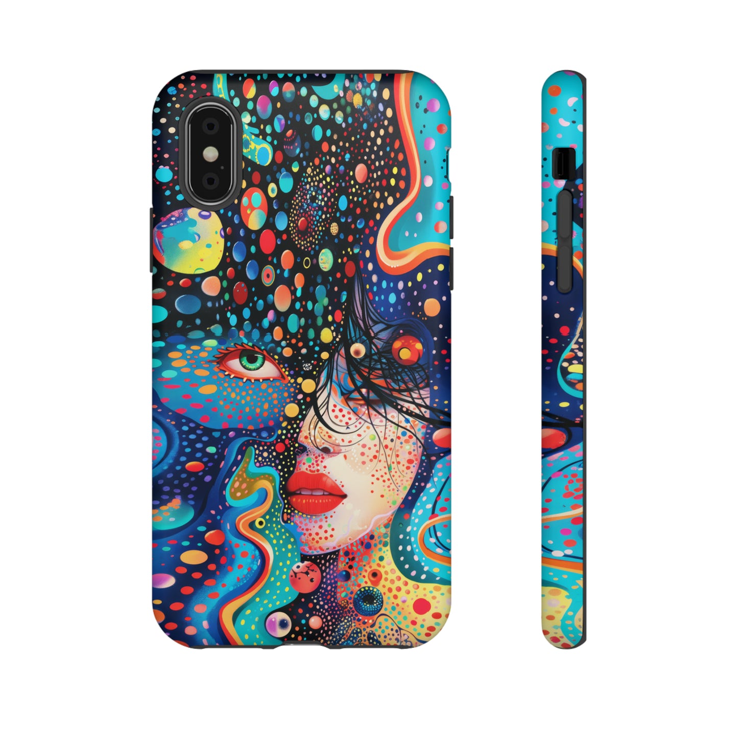 Phone Case, dream in color, Artistic design, Tough Case, Colorful whimsical flower design, iPhone 15, 14, 13, 12, 11, Samsung, Pixel