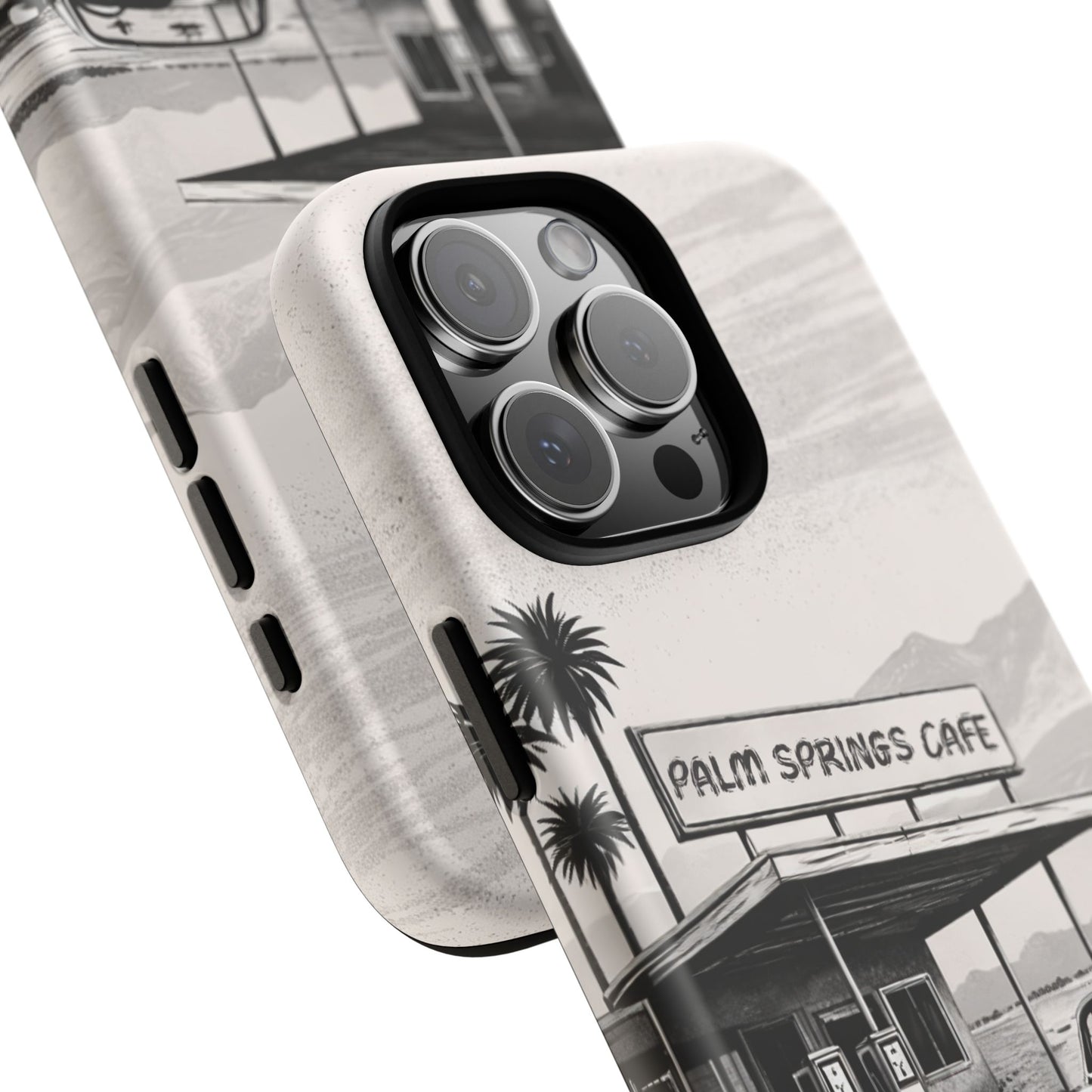 Vintage Palm Springs Cafe Phone Case – Retro Convertible Roadtrip Design