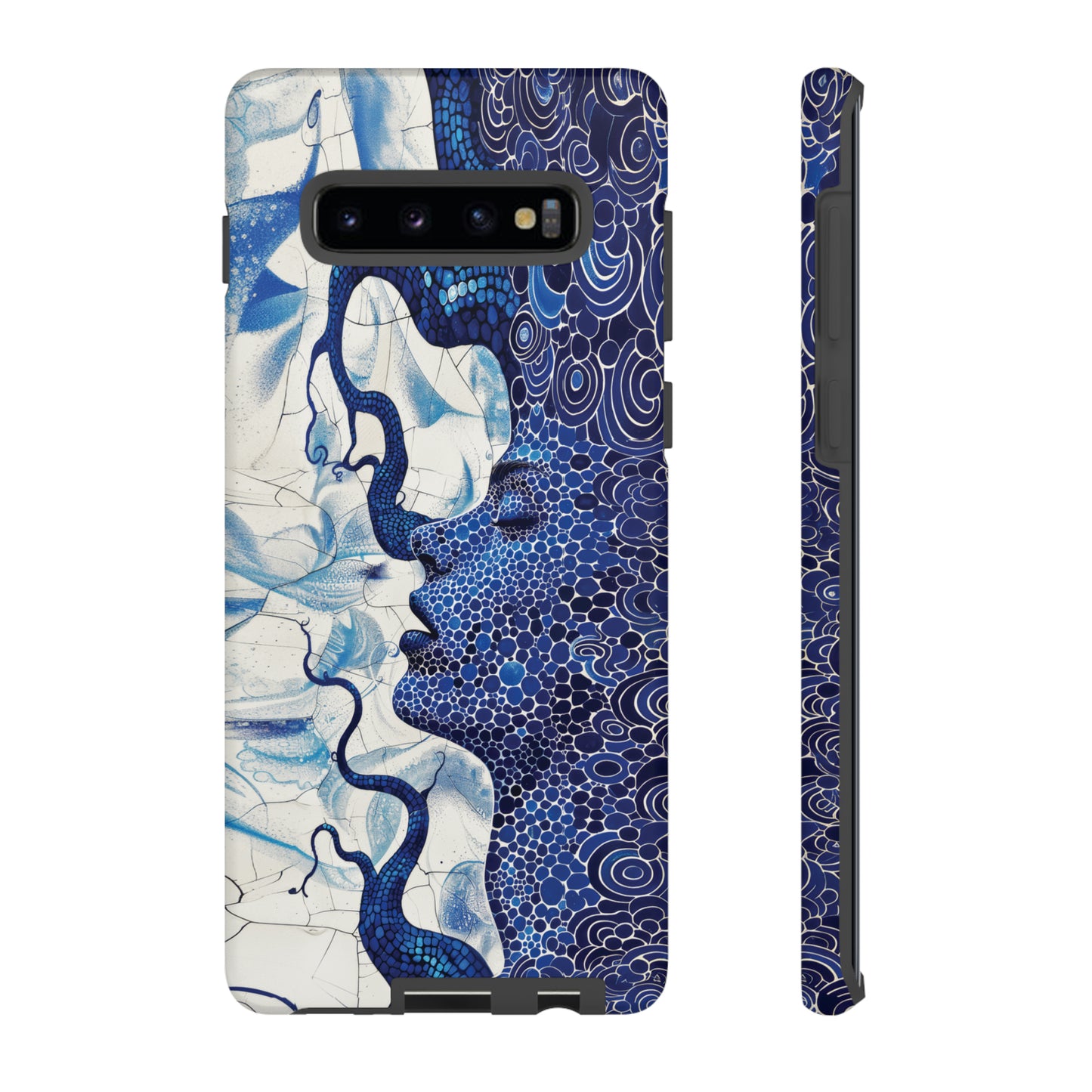 Phone Case, blue woman Artistic design, Tough Case, Colorful whimsical fantasy design, iPhone 15, 14, 13, 12, 11, Samsung, Pixel