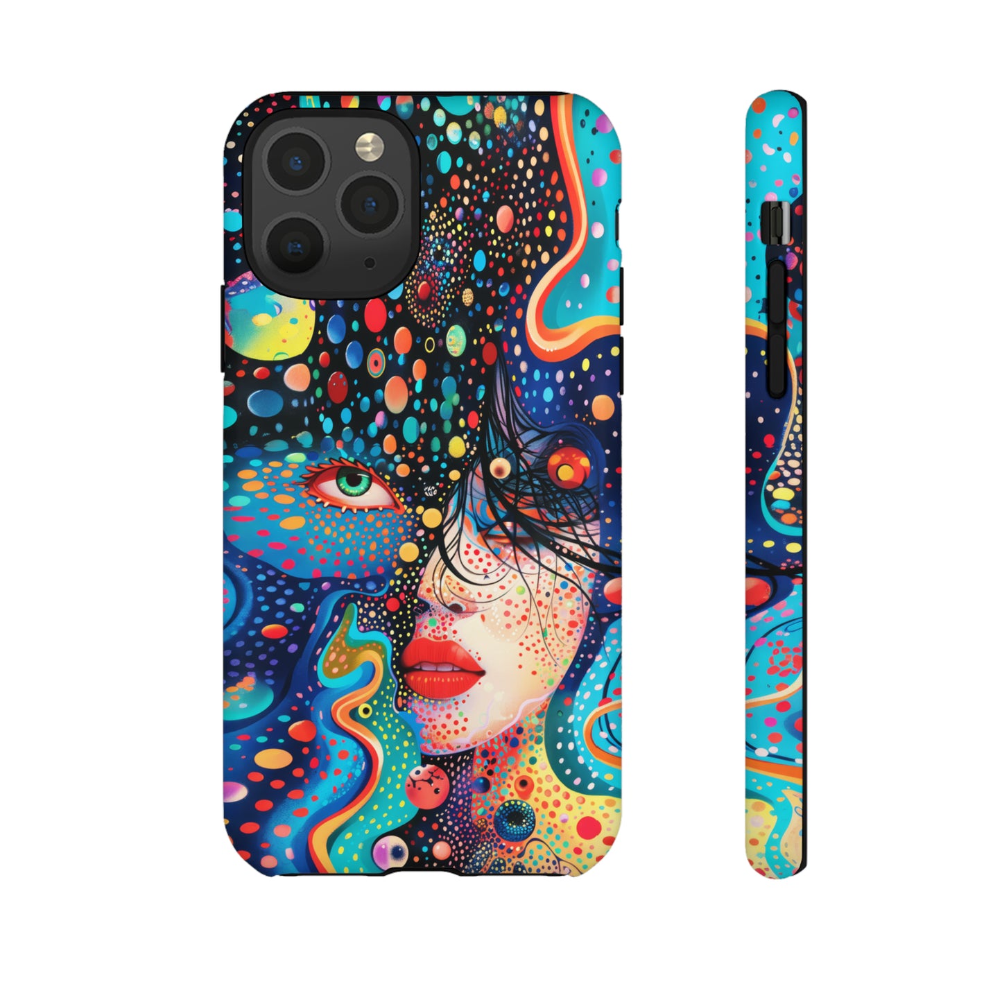 Phone Case, dream in color, Artistic design, Tough Case, Colorful whimsical flower design, iPhone 15, 14, 13, 12, 11, Samsung, Pixel