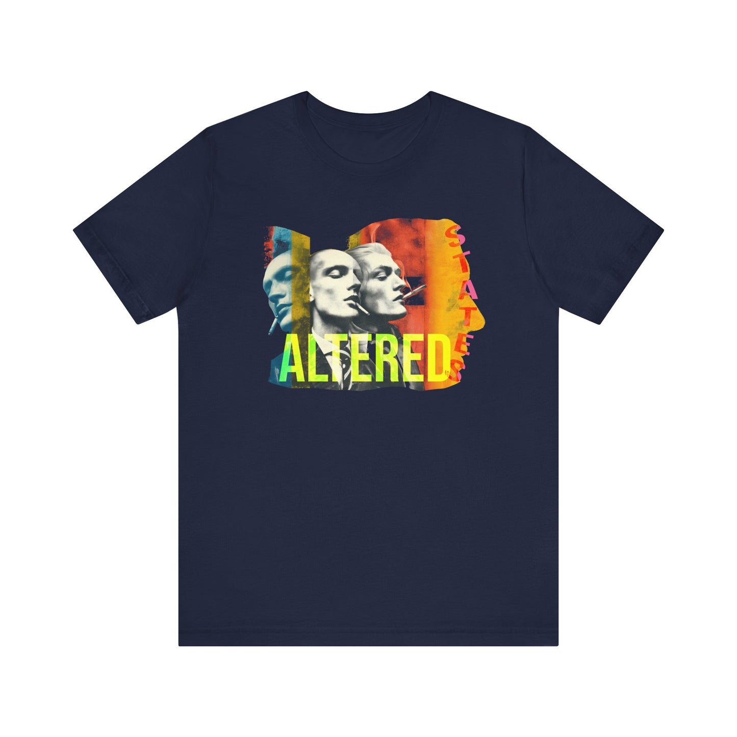 Altered Faces Graphic Tee — Retro Pop Art Psychedelic T-Shirt, Streetwear