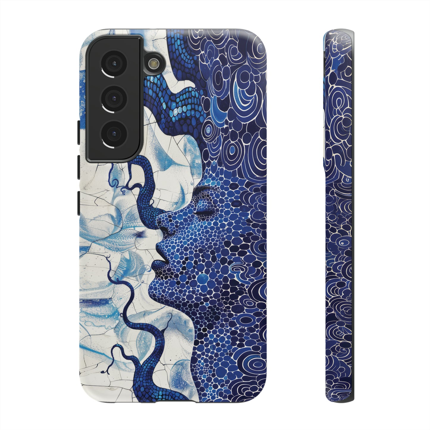 Phone Case, blue woman Artistic design, Tough Case, Colorful whimsical fantasy design, iPhone 15, 14, 13, 12, 11, Samsung, Pixel