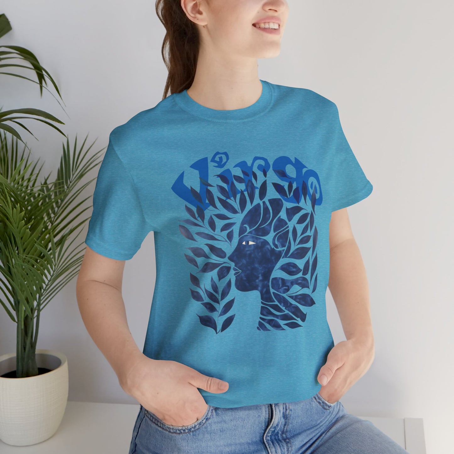 Virgo blue graphic Unisex Jersey Short Sleeve Tee