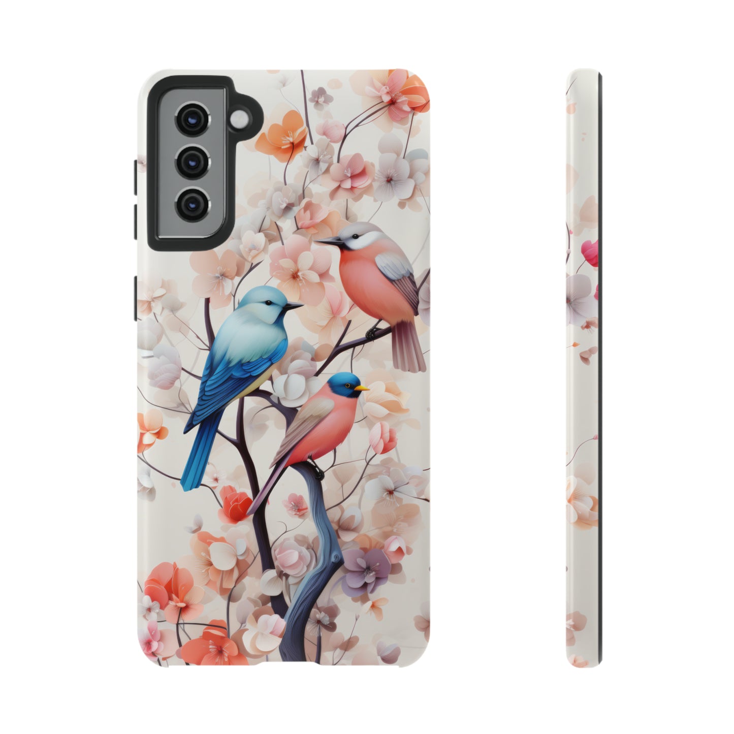 Three birds on a branch water color Tough Cases