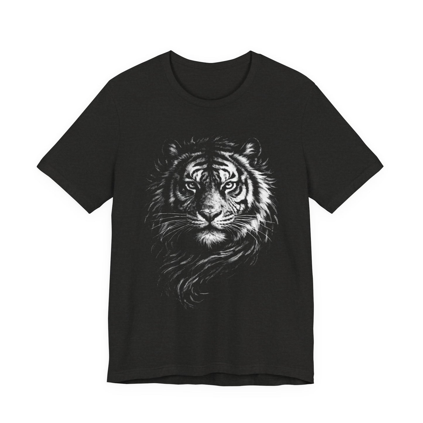 Tiger in chalk drawing style, animal art tee, Unisex Jersey Short Sleeve Tee