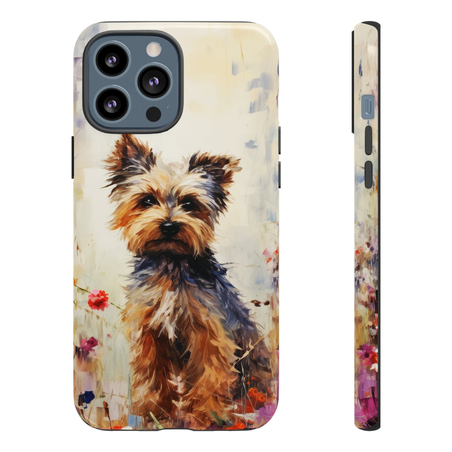 Yorkie in flowers Tough Cases