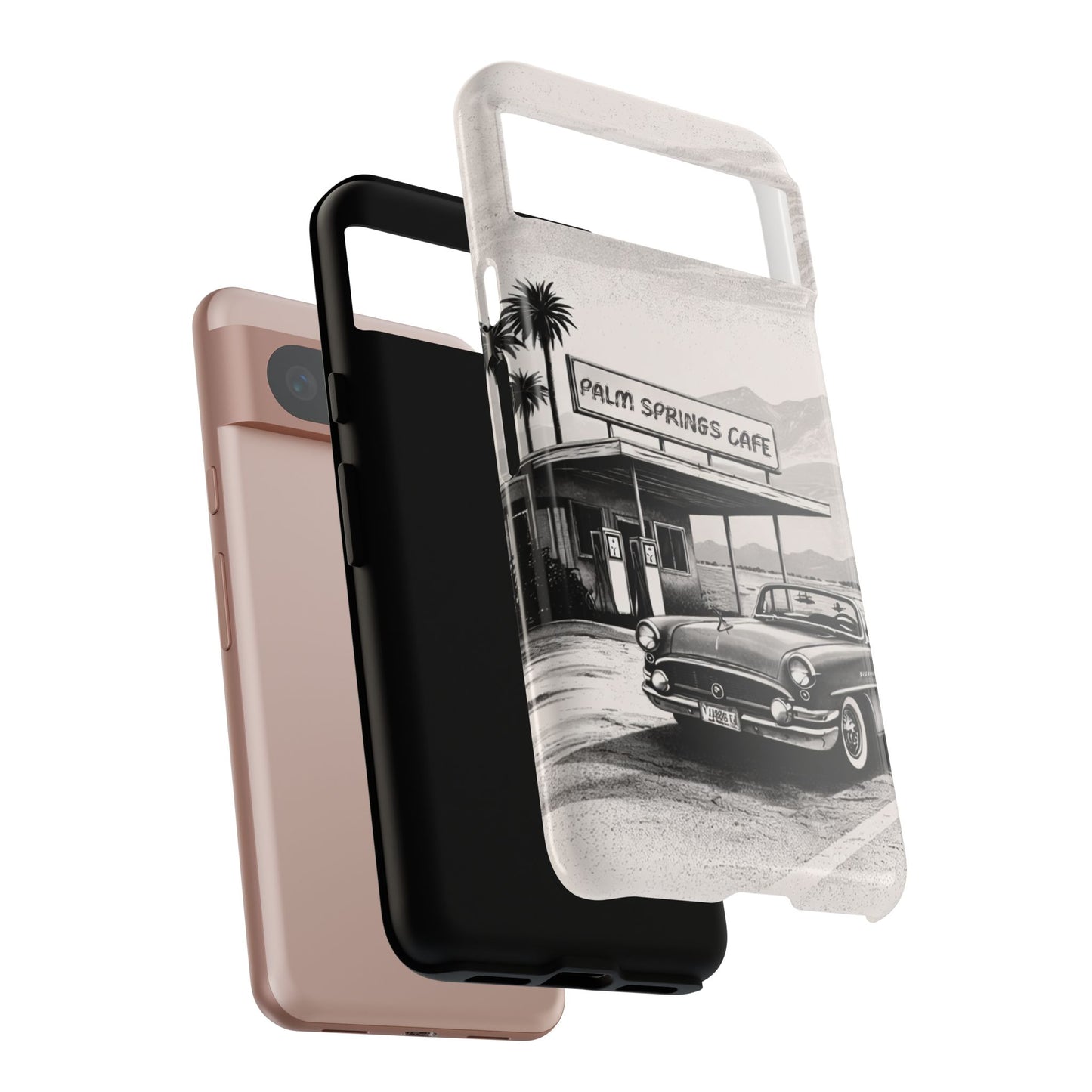 Vintage Palm Springs Cafe Phone Case – Retro Convertible Roadtrip Design