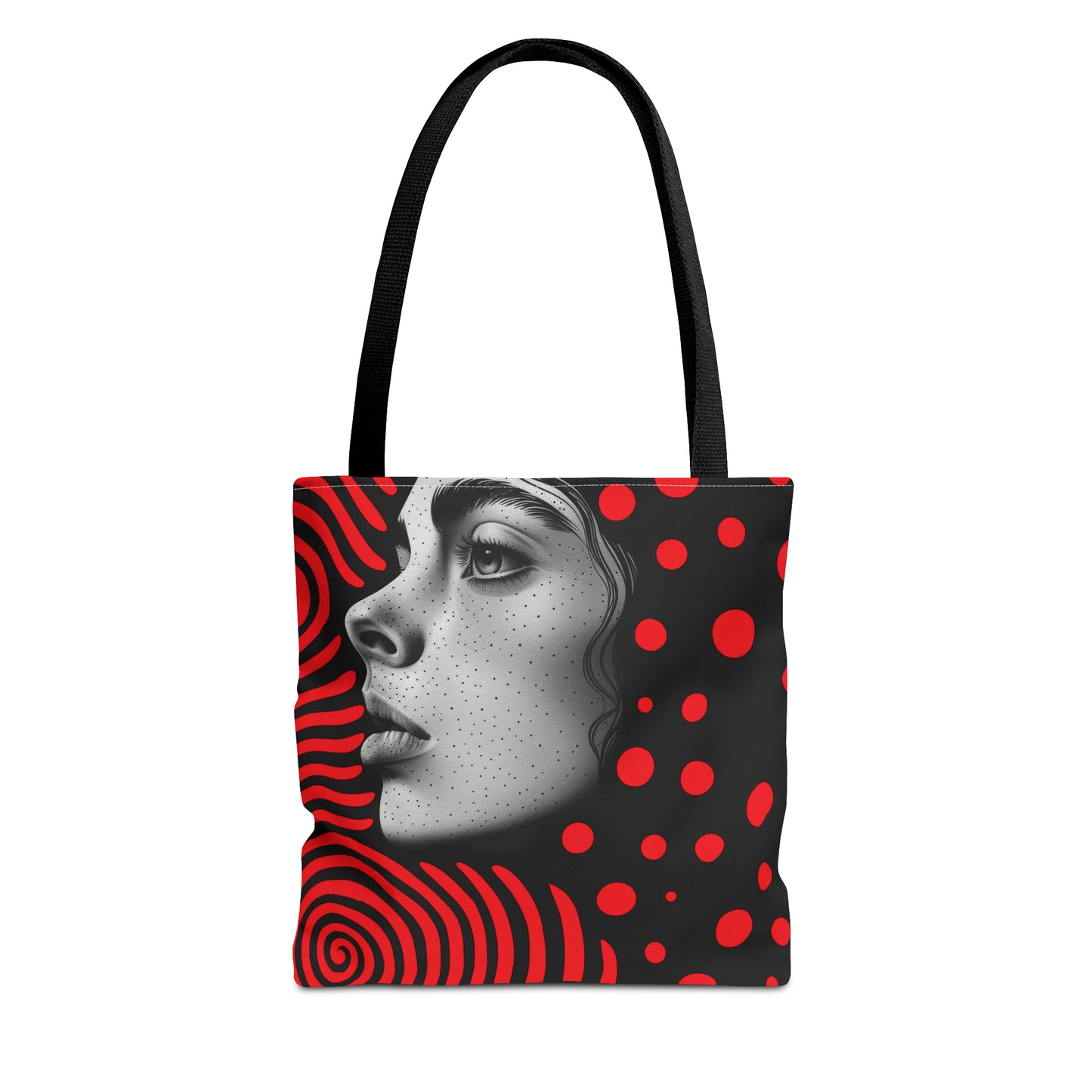 Red swirl Tote Bag in 3 sizes
