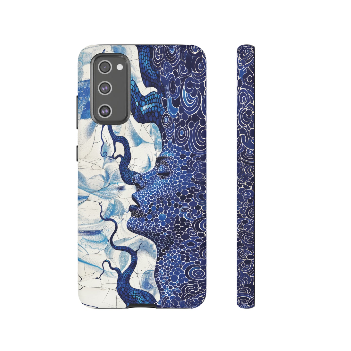 Phone Case, blue woman Artistic design, Tough Case, Colorful whimsical fantasy design, iPhone 15, 14, 13, 12, 11, Samsung, Pixel