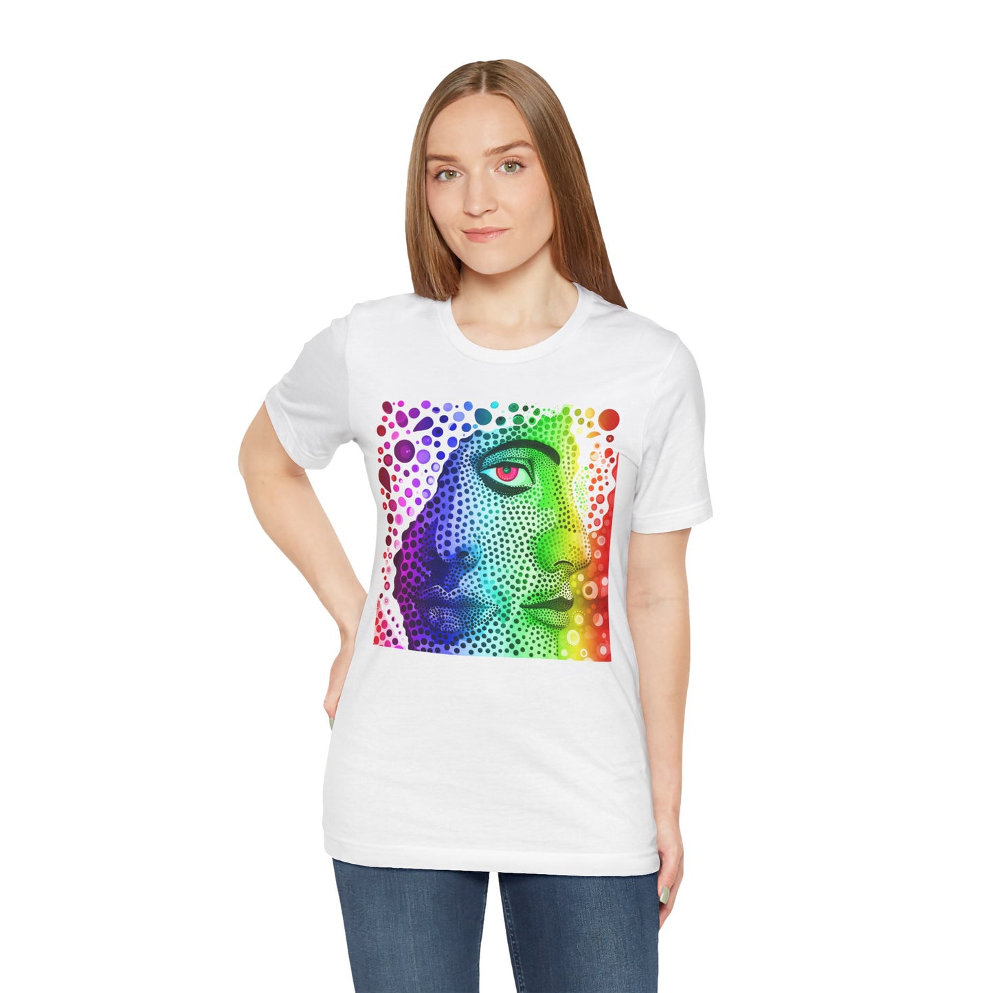 Two faced rainbow Unisex Jersey Short Sleeve Tee