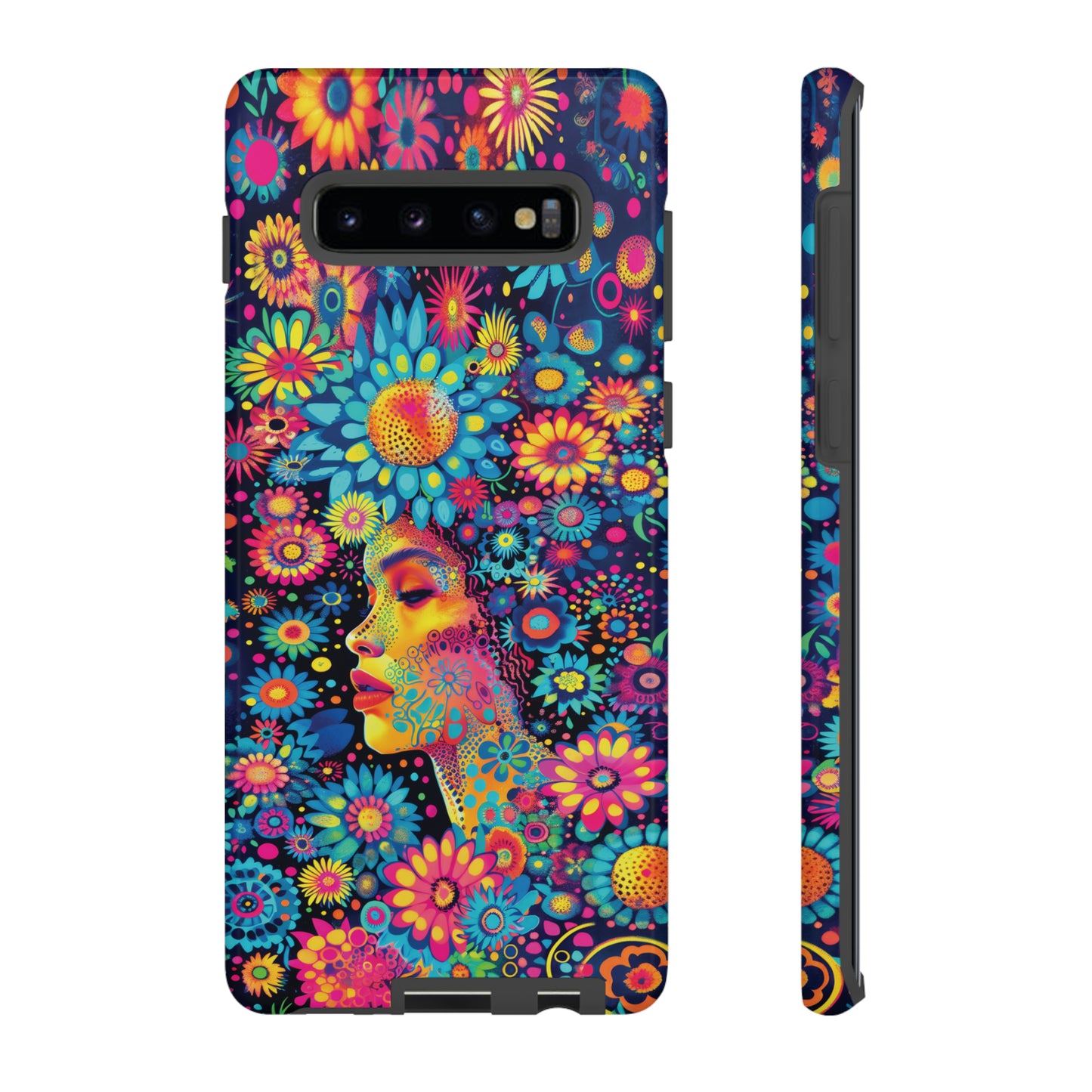 Phone Case, whimsical flower girl, Artistic design, Tough Case, Colorful flower fantasy design, iPhone 15, 14, 13, 12, 11, Samsung, Pixel