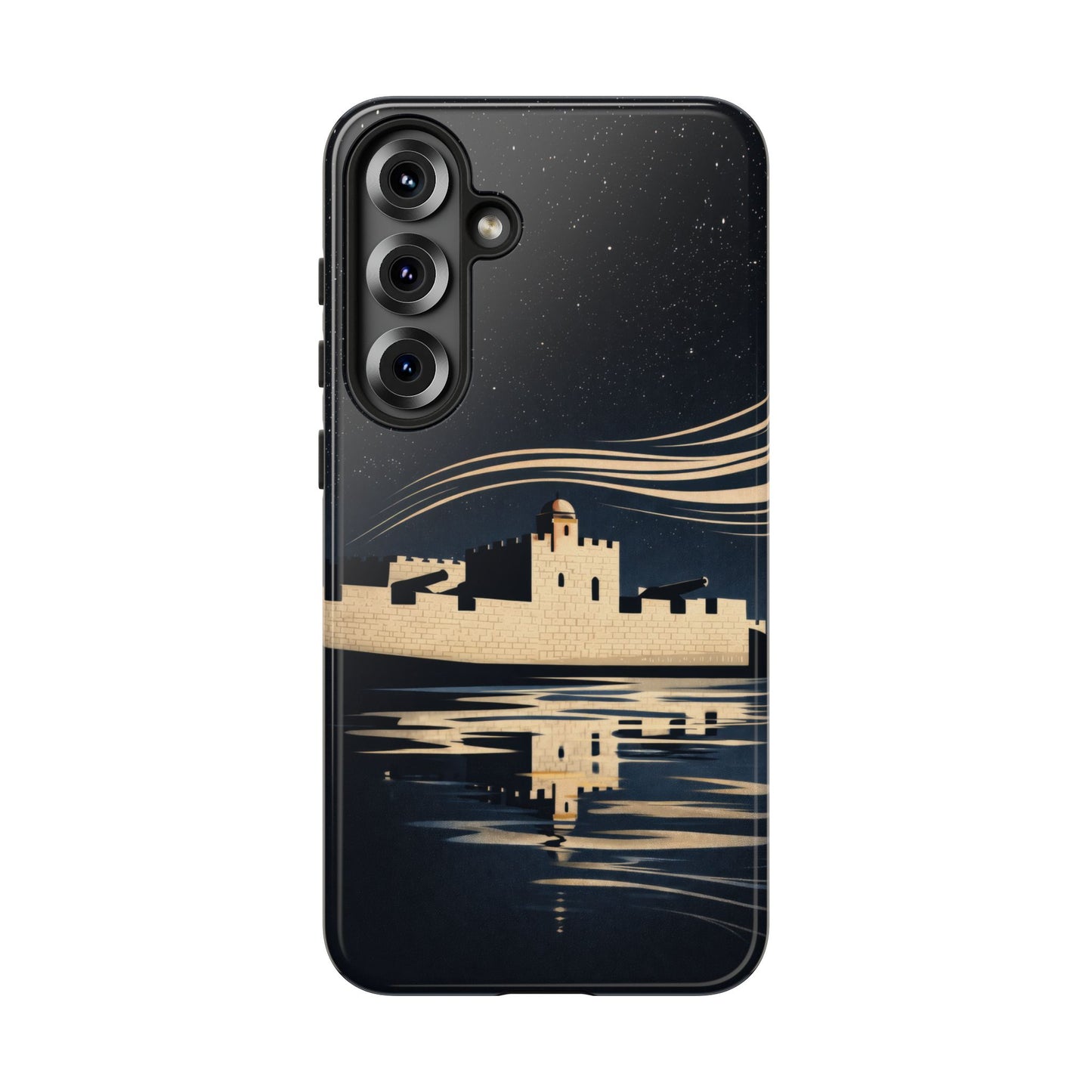 Essaouira Morocco Reflection Tough Phone Case — Night Sky in Essaouira Waterproof Design