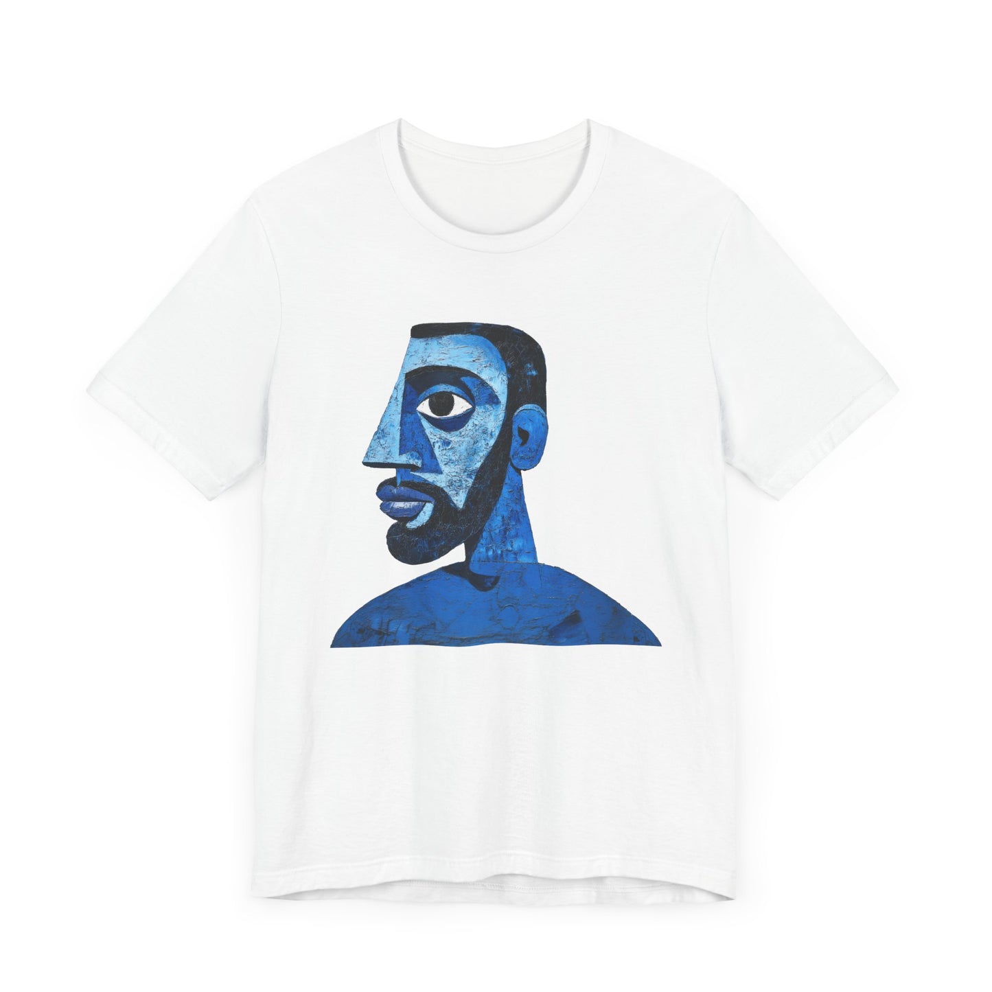 Abstract Artistic Blue Portrait Unisex Jersey Tee