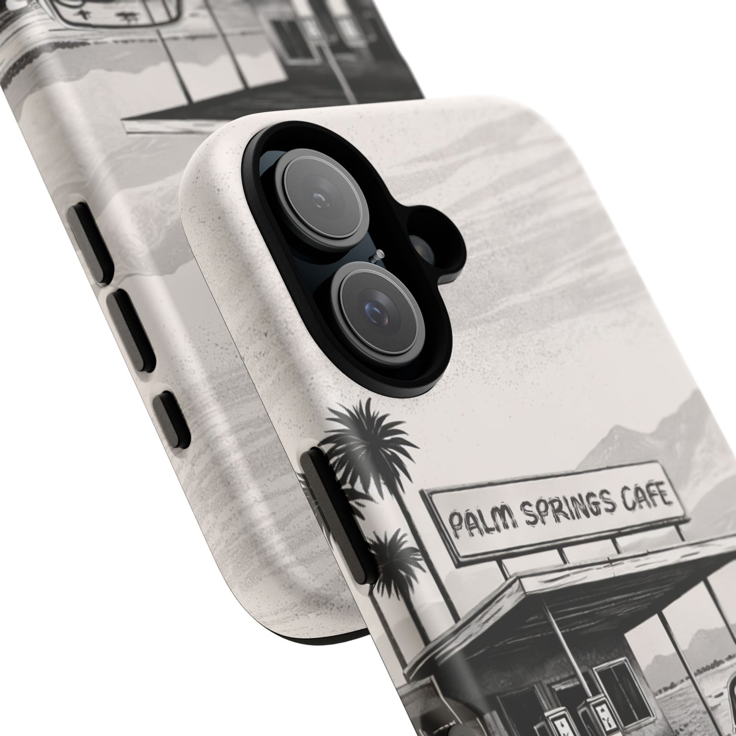 Vintage Palm Springs Cafe Phone Case – Retro Convertible Roadtrip Design