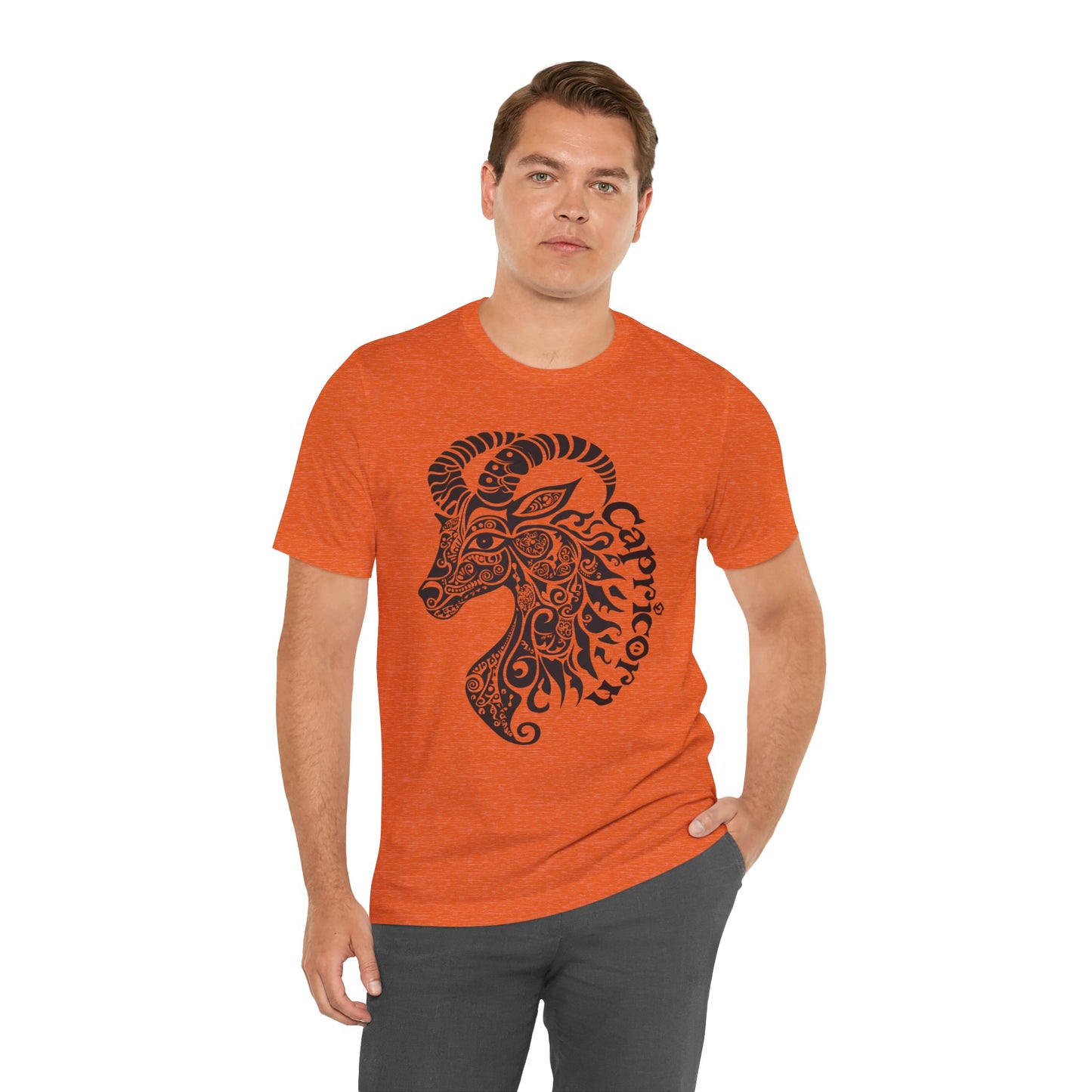 Capricorn with black graphic Unisex Jersey Short Sleeve Tee