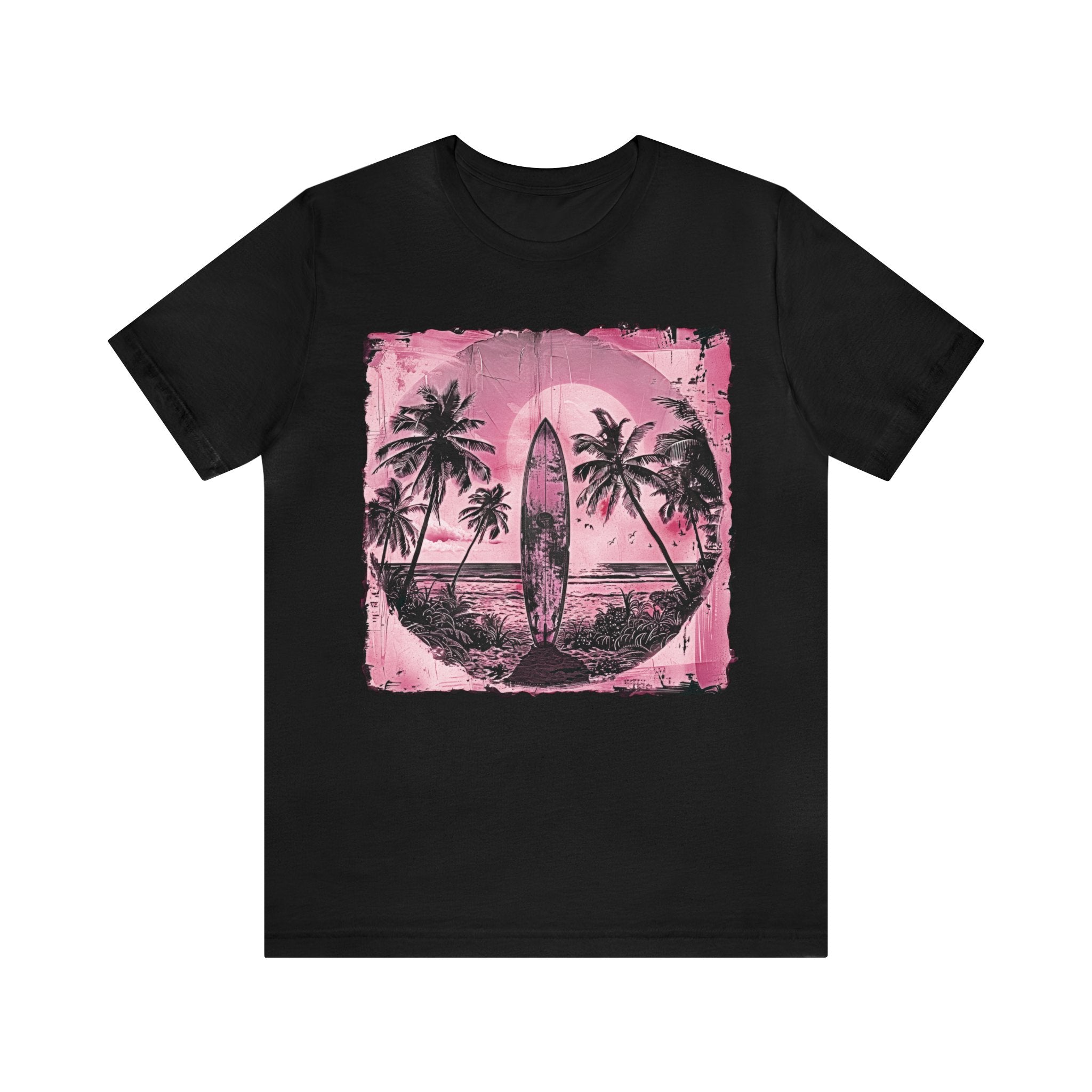Pink vintage surfboard Unisex Jersey Short Sleeve Tee