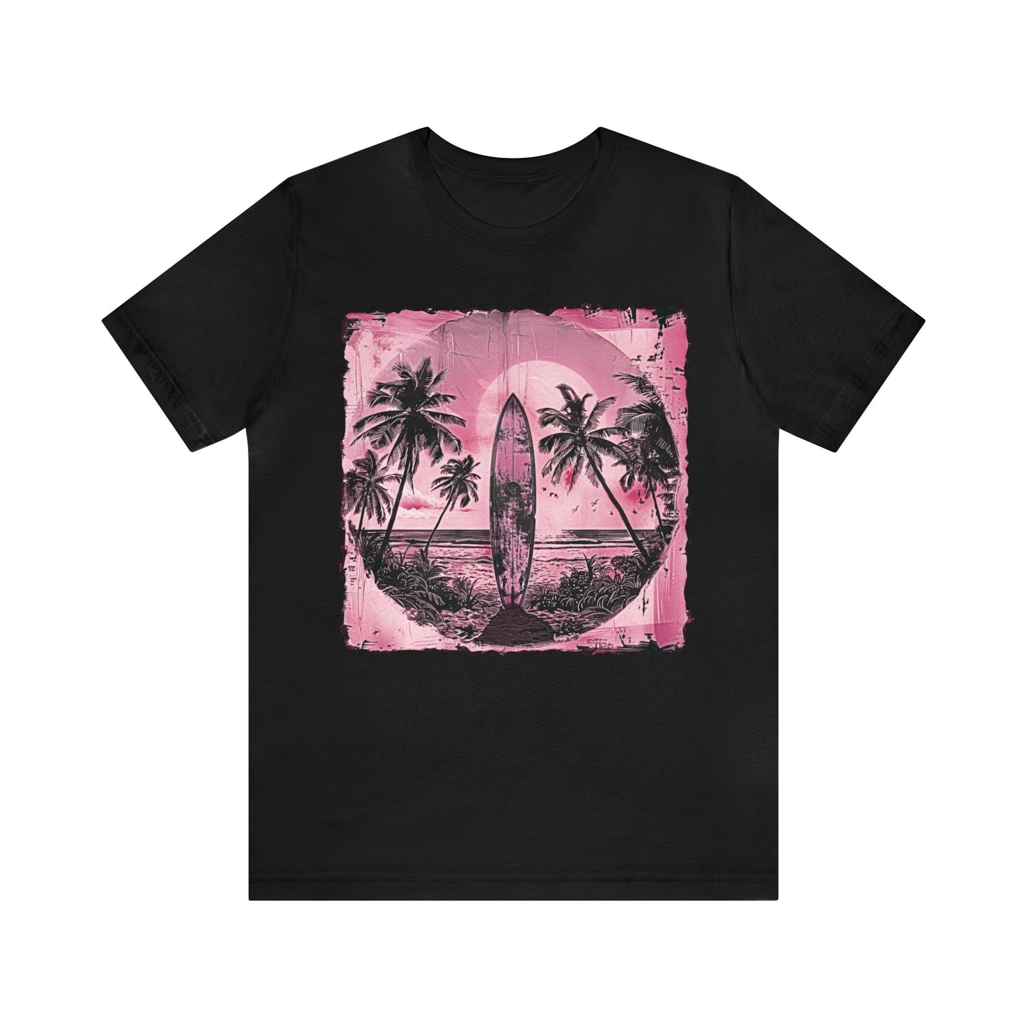 Pink vintage surfboard Unisex Jersey Short Sleeve Tee