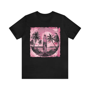 Pink vintage surfboard Unisex Jersey Short Sleeve Tee