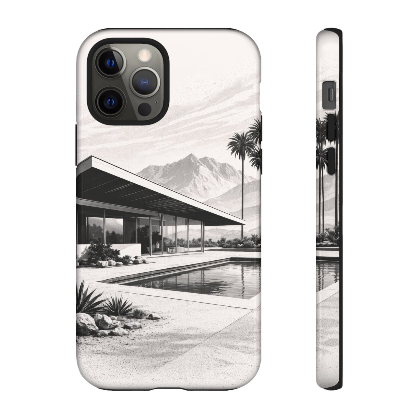 Mid-Century Palm Springs Phone Case – Retro Modern Desert House Design