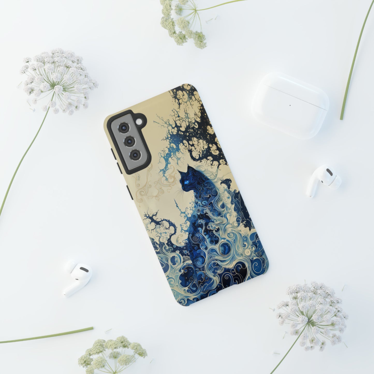 Black cat in smokeTough Cases