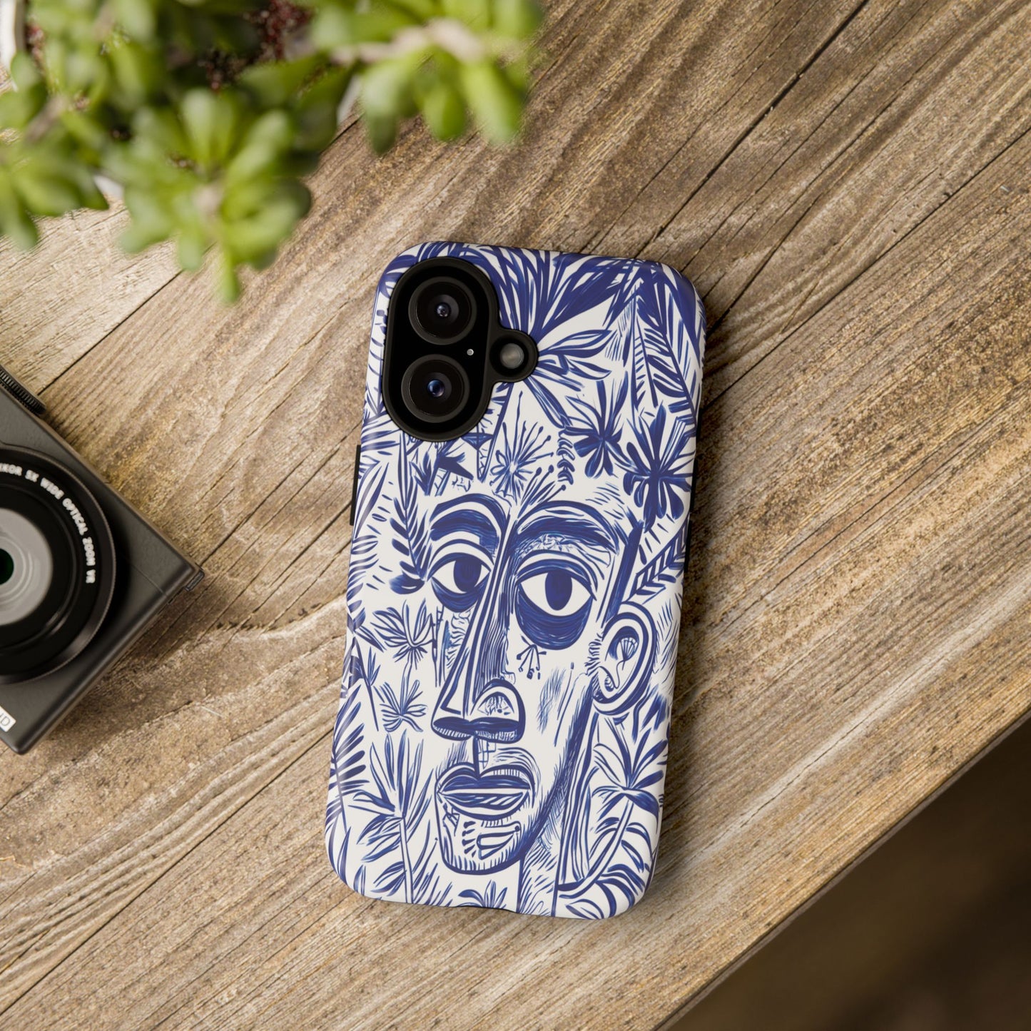 Phone Case - Abstract Nature with a Man's Face Design