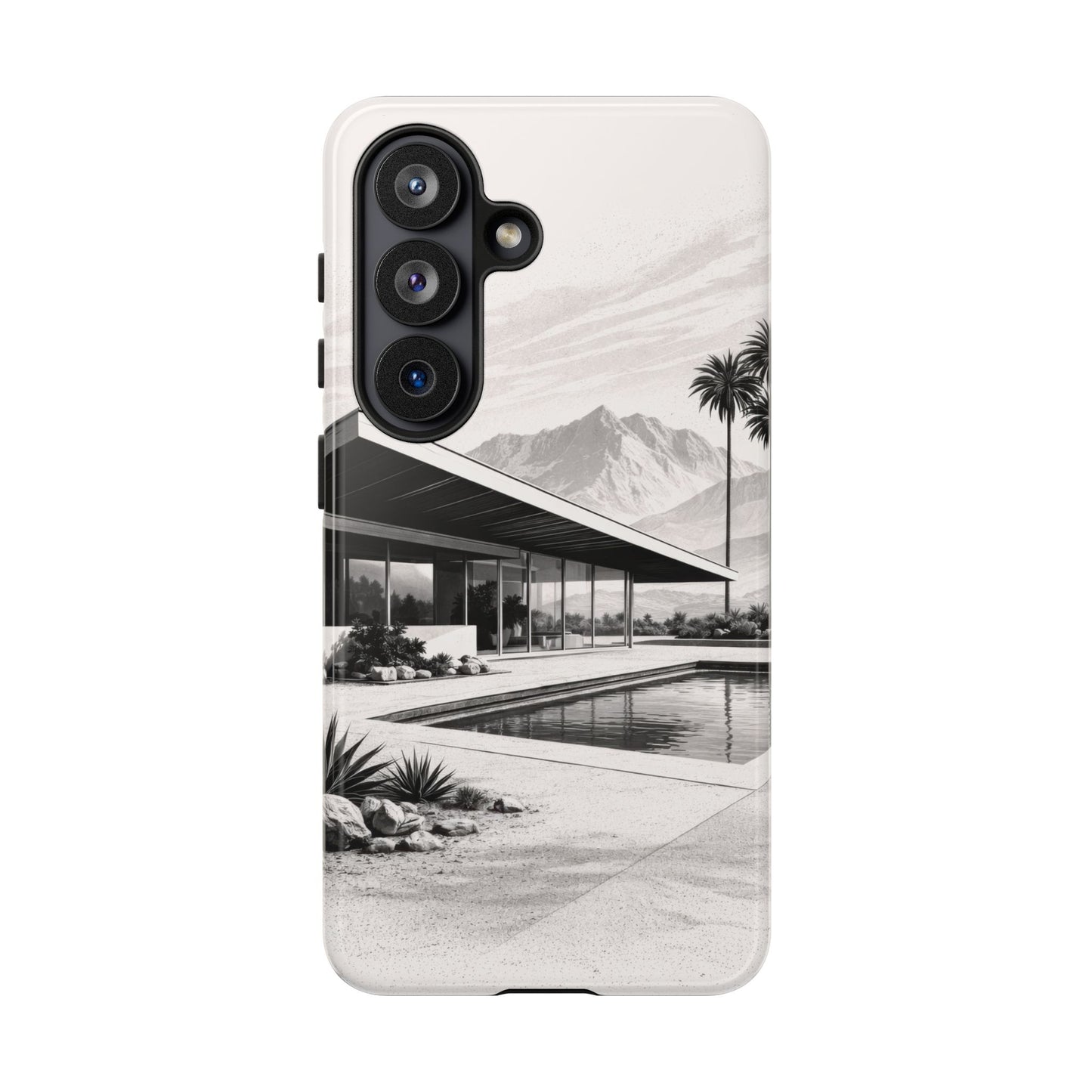 Mid-Century Palm Springs Phone Case – Retro Modern Desert House Design
