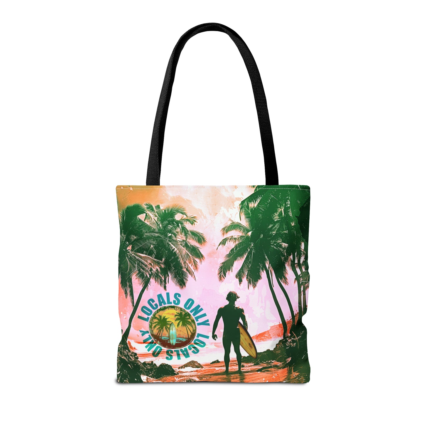 Locals only beach scene Tote Bag (AOP)