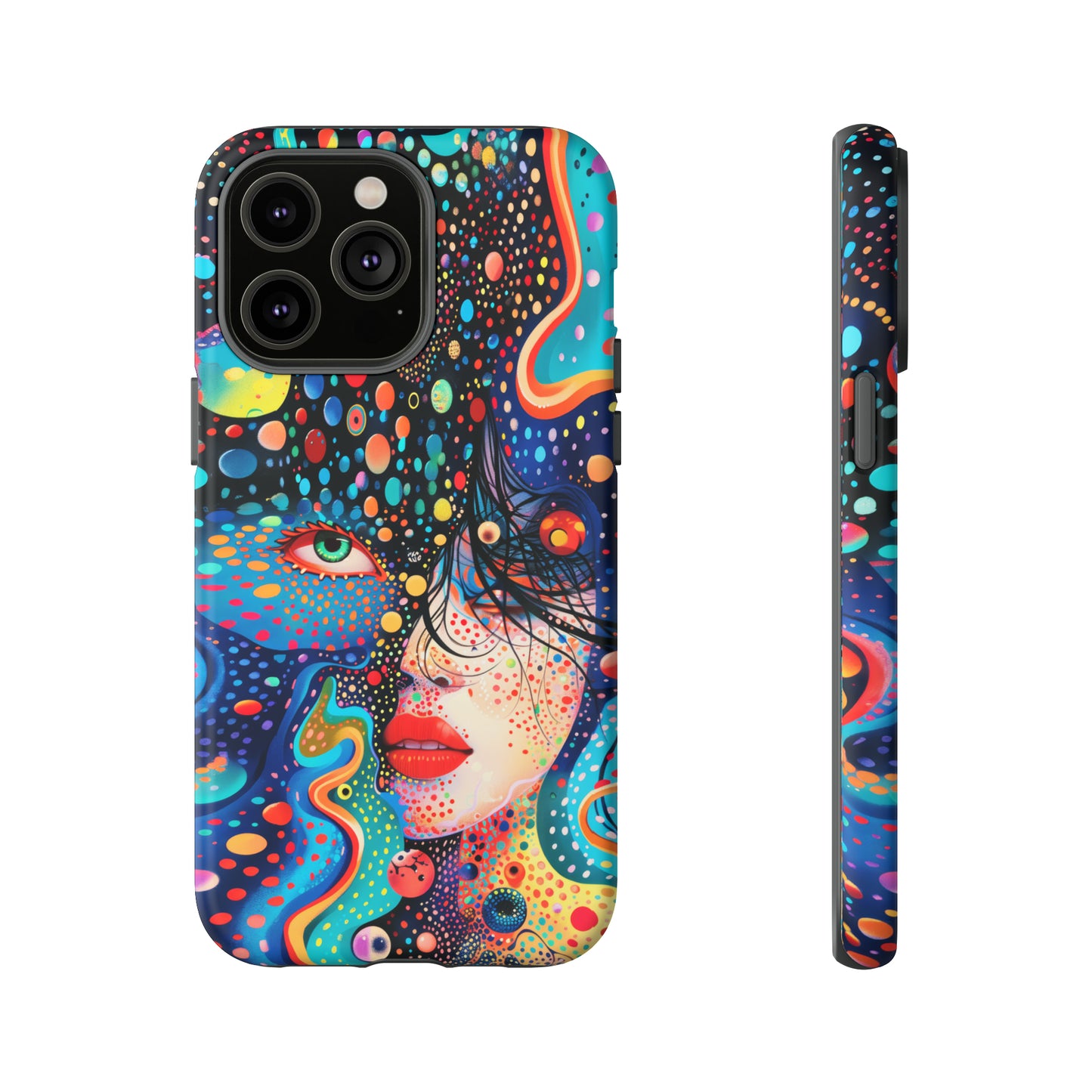 Phone Case, dream in color, Artistic design, Tough Case, Colorful whimsical flower design, iPhone 15, 14, 13, 12, 11, Samsung, Pixel