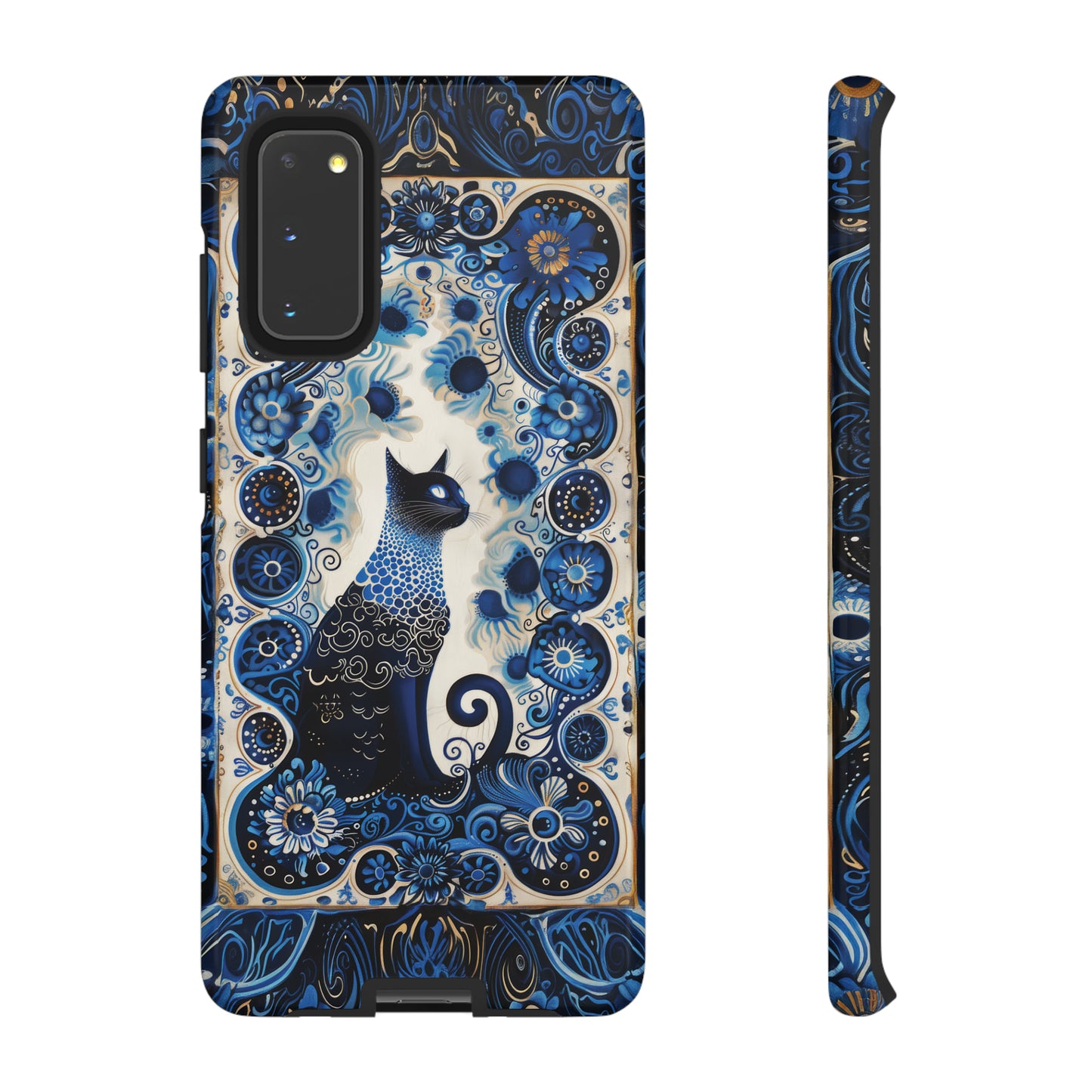 Black cat in frame Tough Cases